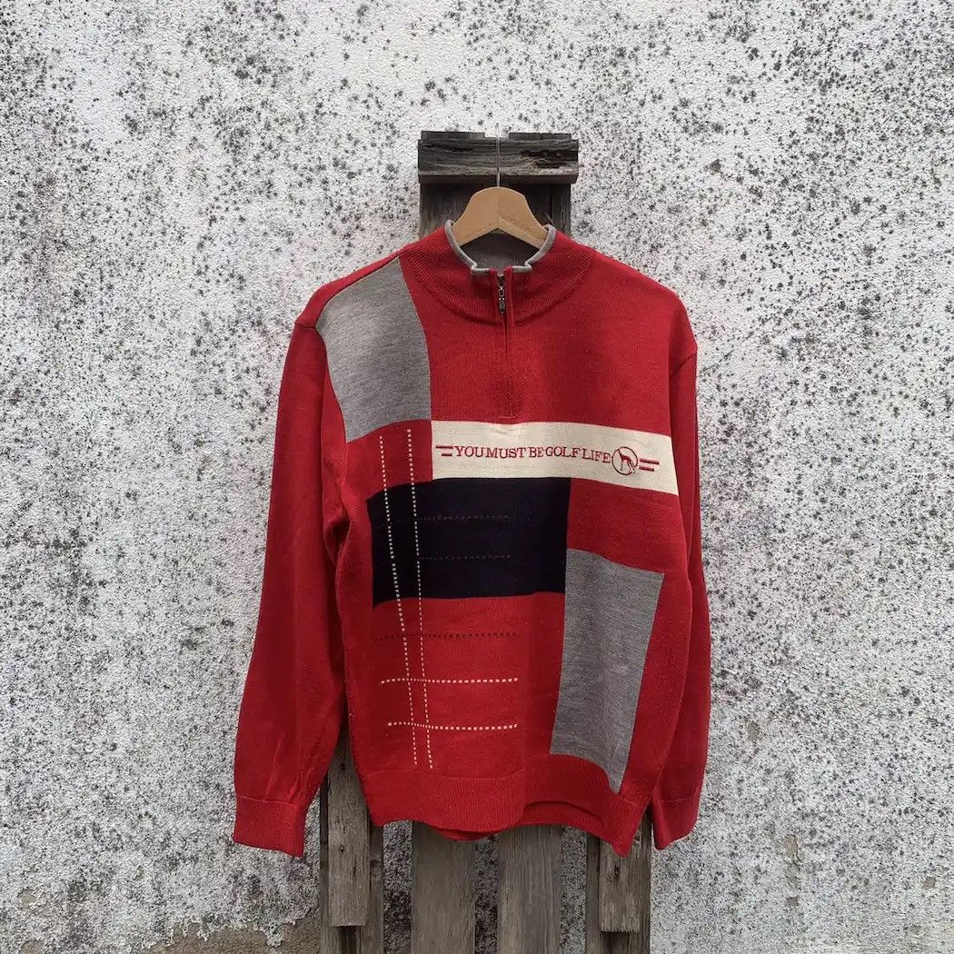 Japanese Brand × Vintage V.I.P Club Quarter Zip Sweater Jumper Pullover Size M Size US M / EU 48-50 / 2 - 1 Thumbnail