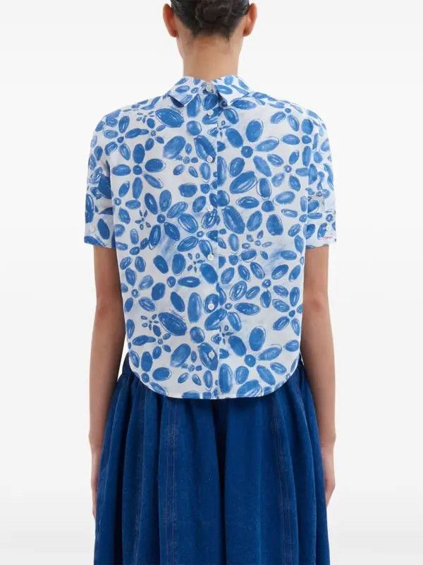 Marni o1w1db11125 Patterned T-Shirt in White Size S / US 4 / IT 40 - 3 Thumbnail