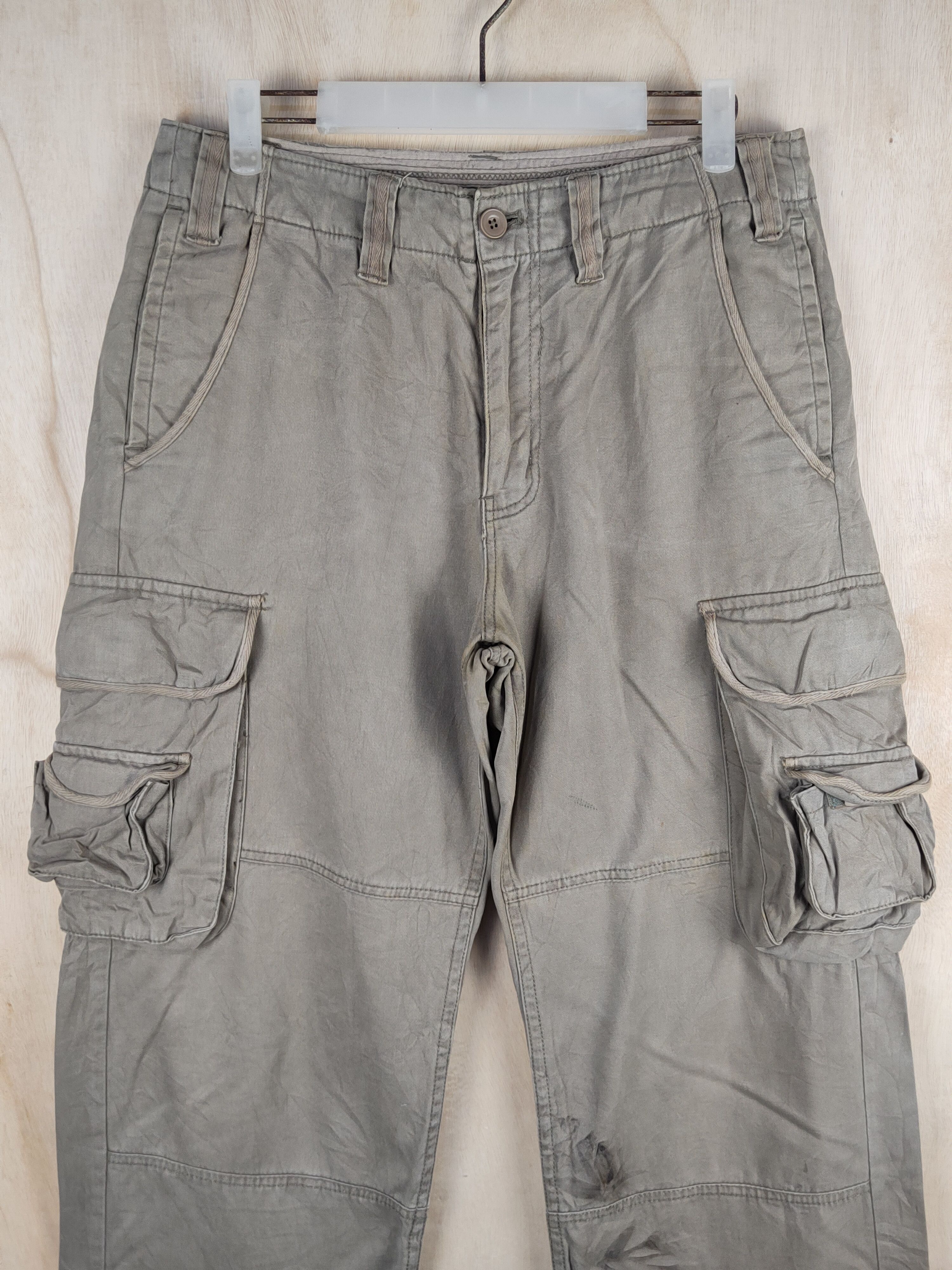 Japanese Brand Villand Olive Faded Multipocket Tactical Cargo Pants #S2404 Size US 31 - 2 Thumbnail
