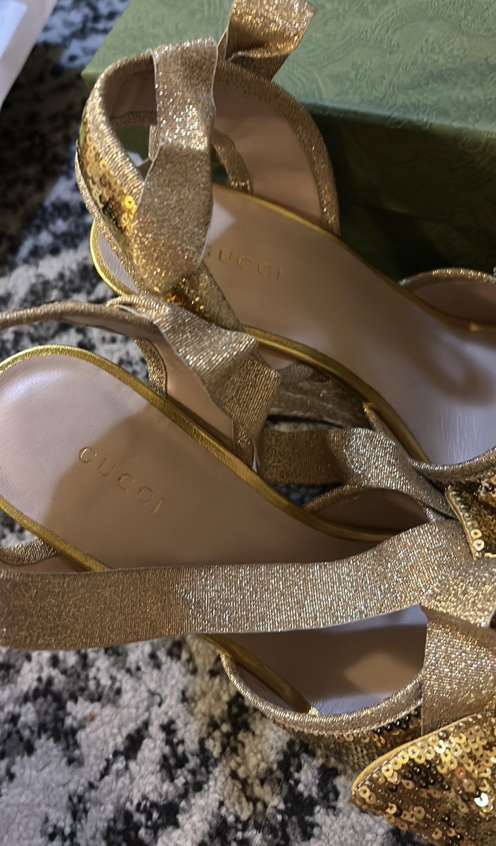 Gucci Gucci Gold Sequin Espadrilles Sandals size 40 Size US 10 / IT 40 - 4 Thumbnail