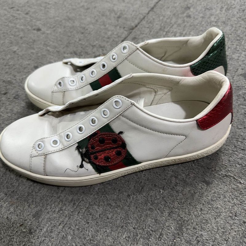 Gucci Gucci ACE Leather Embroidered Sneakers for Women - Size US 6.5 / IT 36.5 - 1 Thumbnail