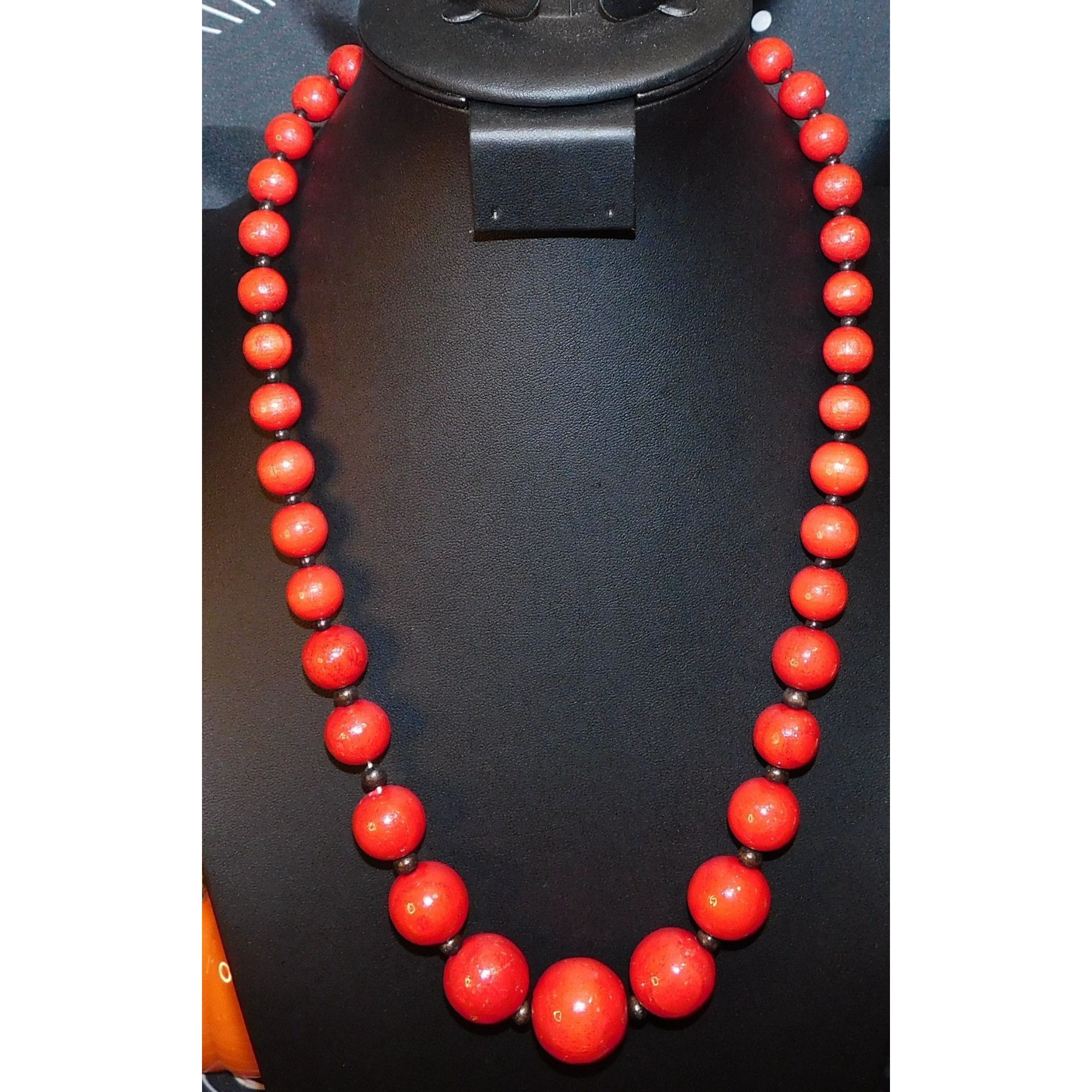 Other Rustic Black And Red Wood Beaded Necklace Size ONE SIZE - 1 Thumbnail