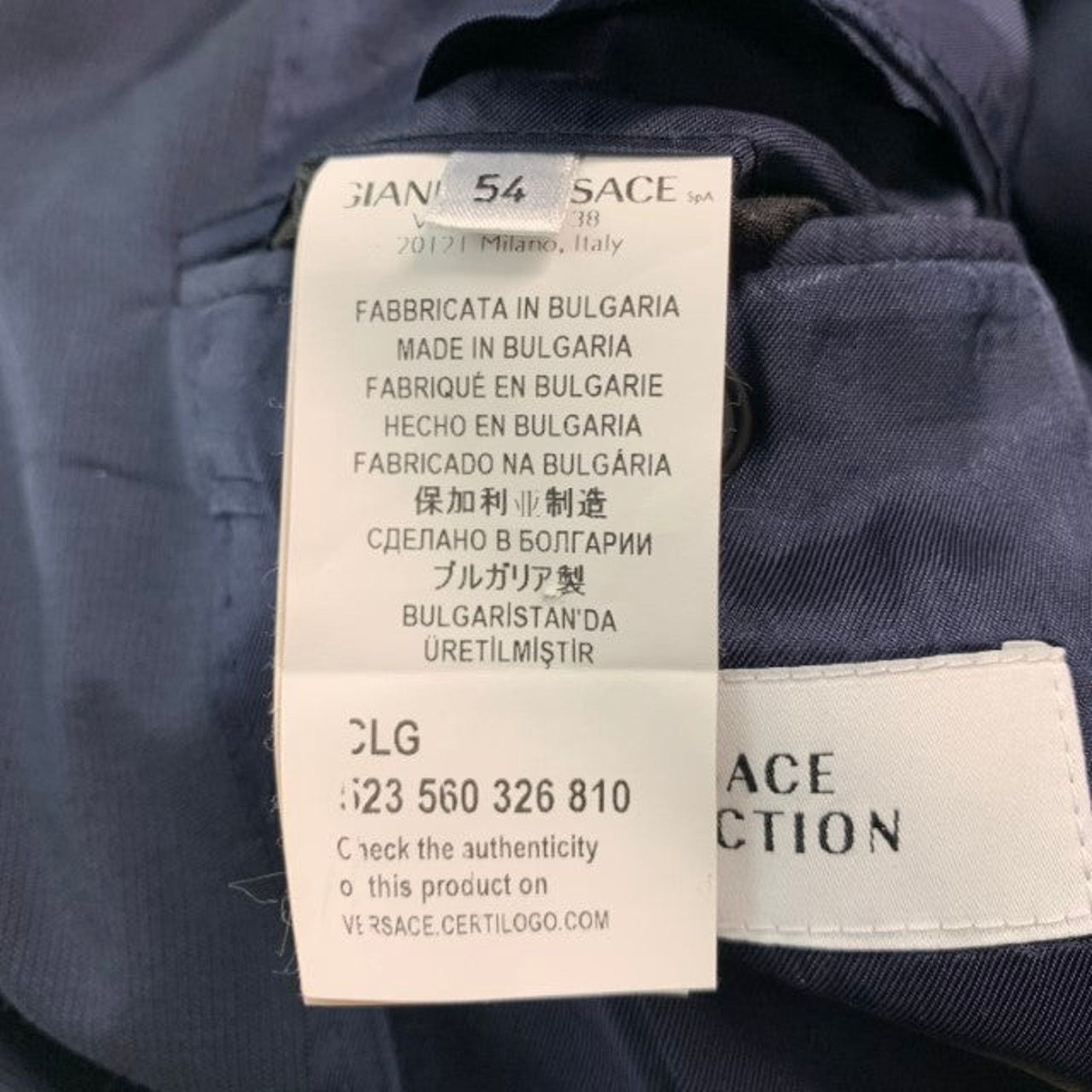 Versace Size 44 Navy Wool Single Breasted Sport Coat Size 44R - 8 Thumbnail