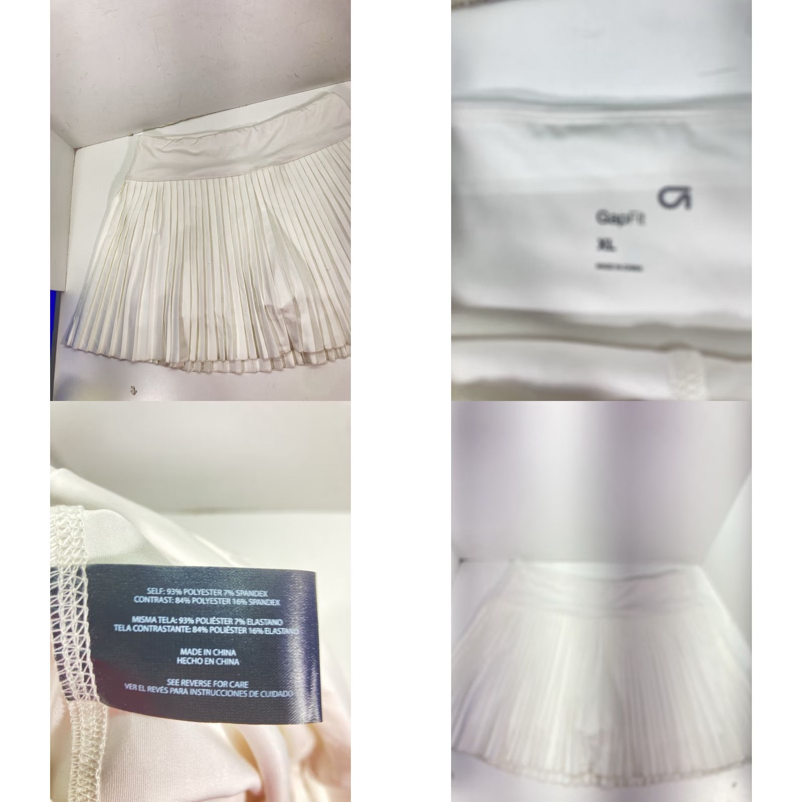 Gap GAP Fit Skort Skirt Shorts Women 2XL White Pleated Athletic Activewear Golf Tennis NWOT Size 40" / US 18 - 8 Thumbnail