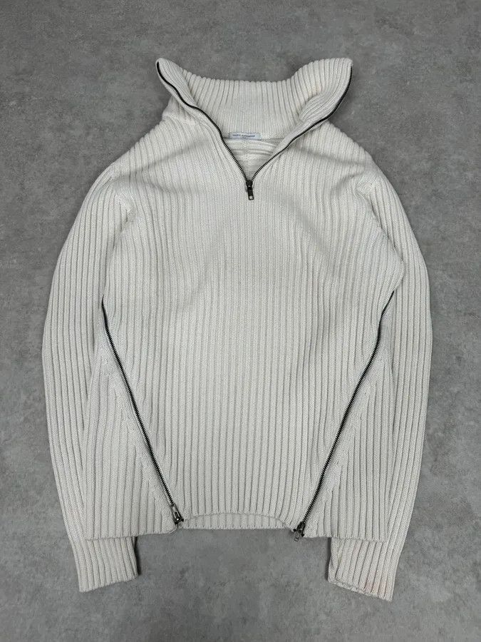 Daniele Alessandrini 2000S Daniele Alessandrini Multi-Zip Creamy White Wool Sweater Size US S / EU 44-46 / 1 - 1 Thumbnail