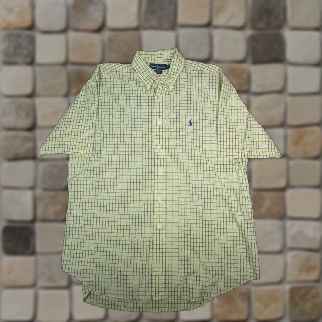 Ralph Lauren VINTAGE Ralph Lauren Shirt Mens XL Yellow Cotton Button Up Size US XL / EU 56 / 4 - 1 Thumbnail