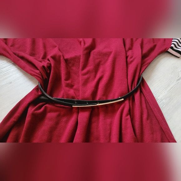 Shein Vertical-Striped Patchwork maxi Dress - Burgundy color Size XXL / US 16-18 / IT 52-54 - 4 Thumbnail