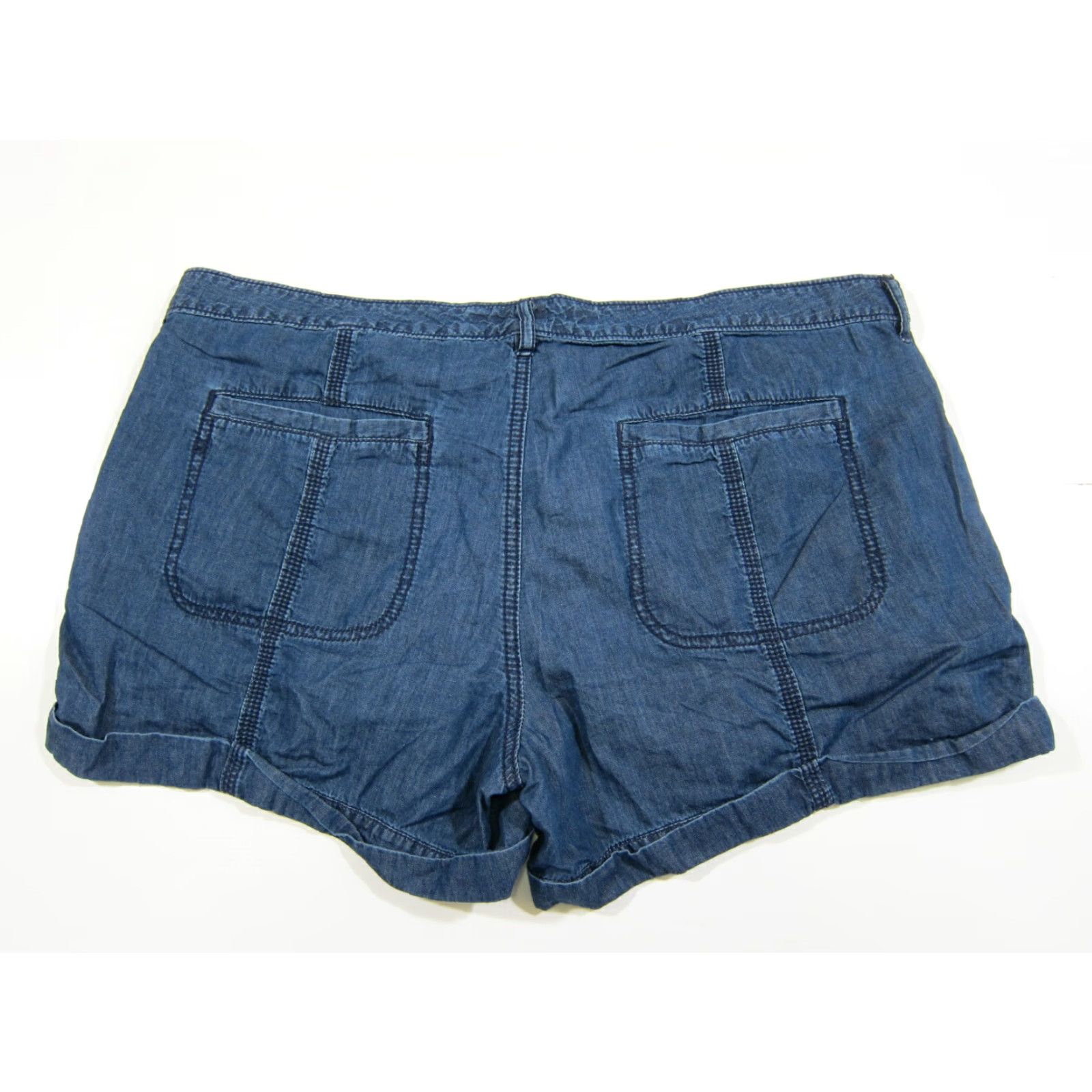 Old Navy Old Navy Cotton Blue Chambray Denim Mid Rise Flat Front Chino Short Women 14 Size 25" / US 0 / IT 36 - 2 Thumbnail