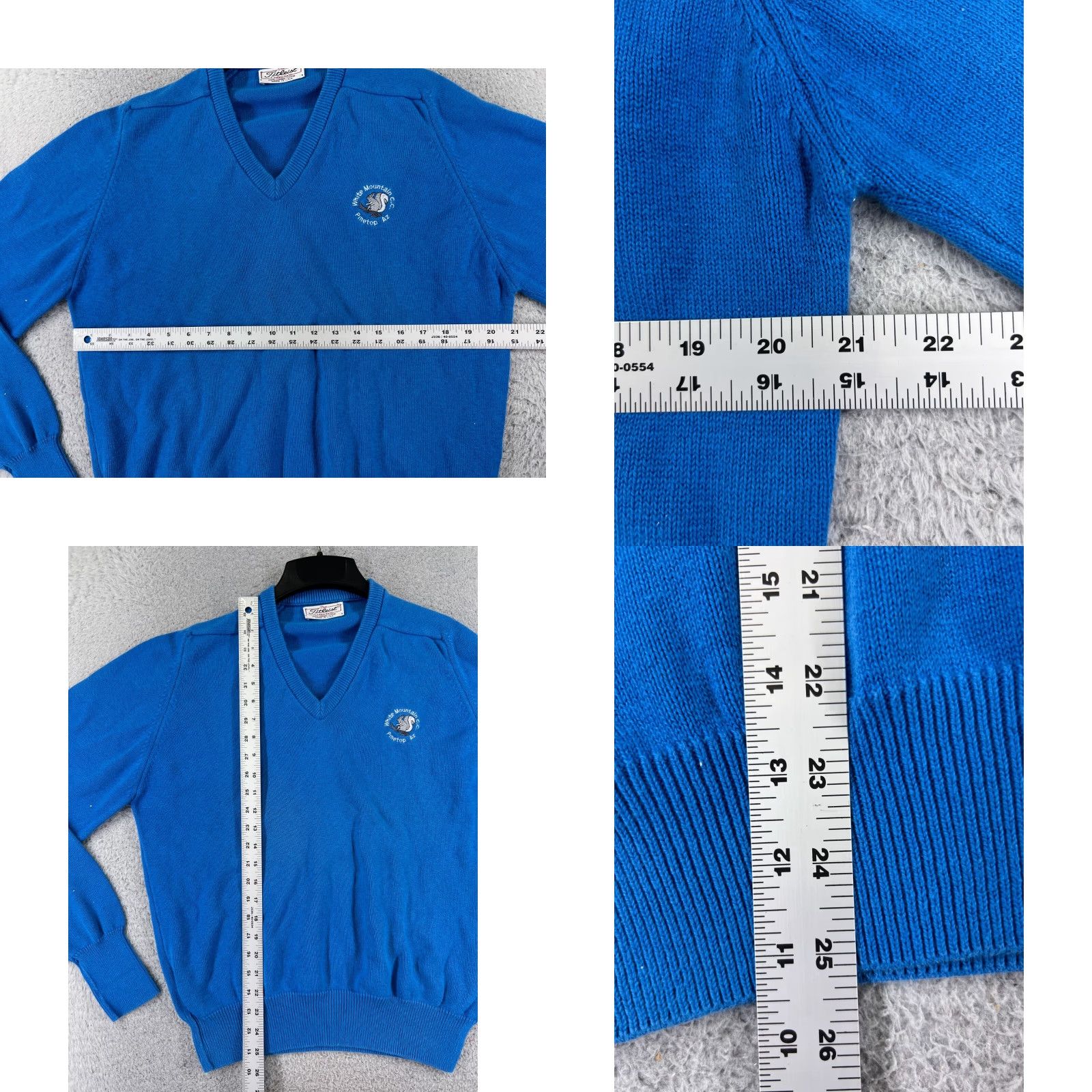 Titleist VINTAGE Titleist Hoodie Men Adult Large Blue V-Neck Cotton Knit Logo US Made Pinetop AZ Golf Shirt Size US M / EU 48-50 / 2 - 8 Thumbnail