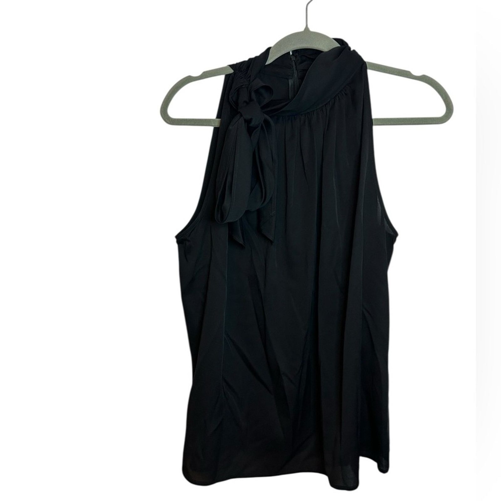 St. John St. John Black Silk Sleeveless Neck Tie Top Size L / US 10 / IT 46 - 1 Thumbnail