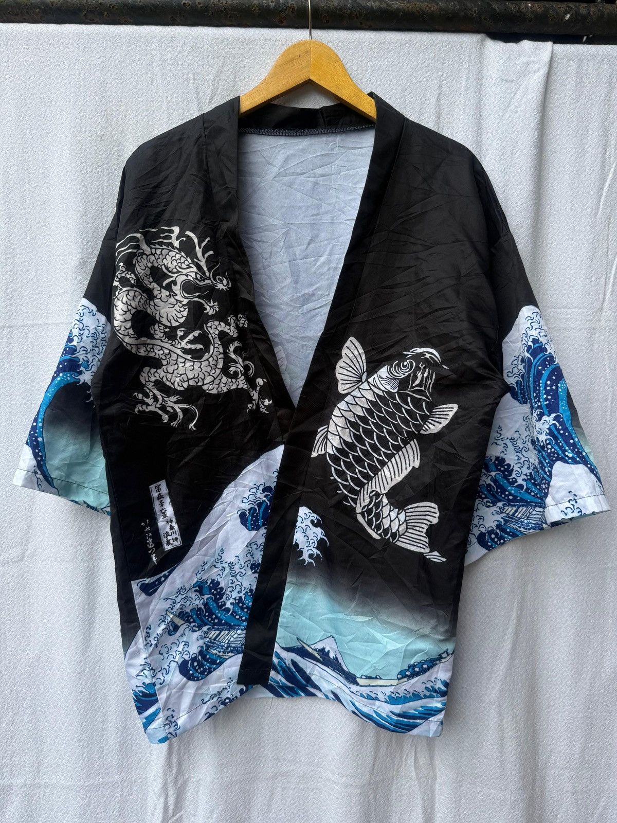 Japanese Brand Kimono japan sukajan traditional dragon & fish shirt Size US M / EU 48-50 / 2 - 1 Thumbnail