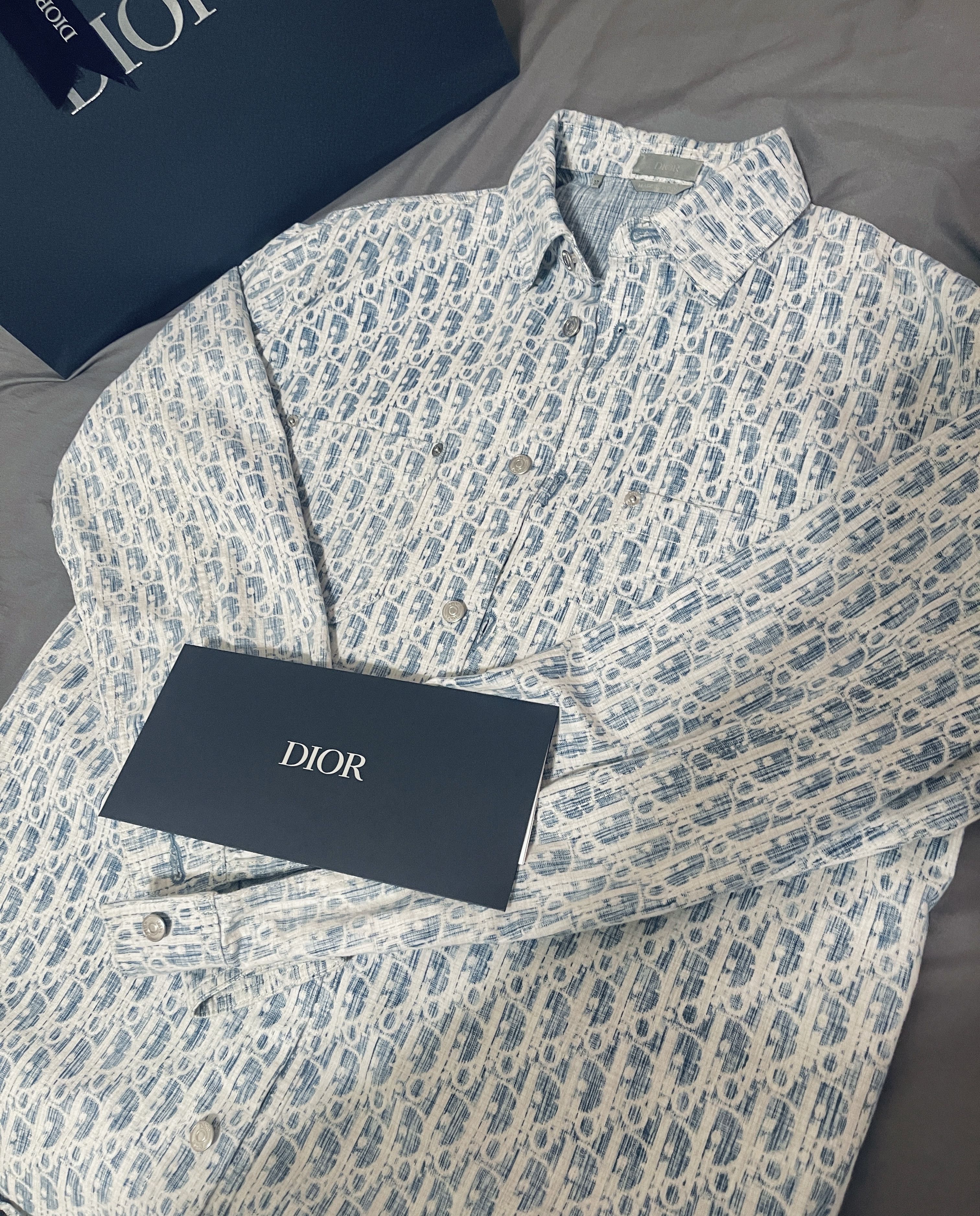 Dior Dior Oblique Kasuri Cotton Denim Overshirt Size US S / EU 44-46 / 1 - 1 Thumbnail