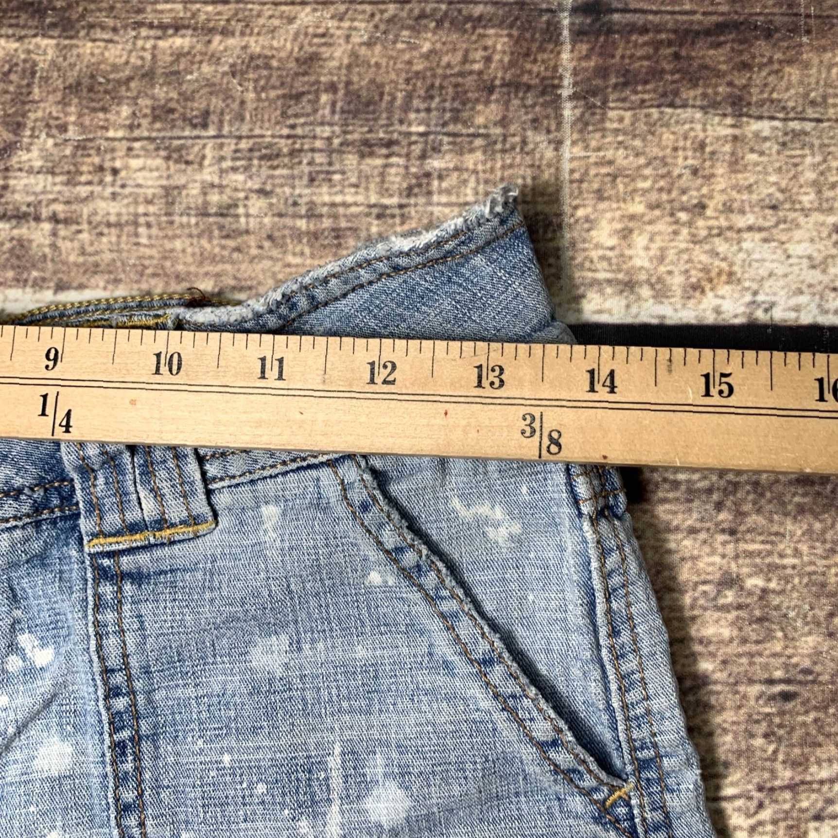 Vintage Womens Bongo Shorts Denim Distressed Flat Front 28 in Waist Size 5 Stretch Let Me Benediction? Size 28" / US 6 / IT 42 - 5 Thumbnail