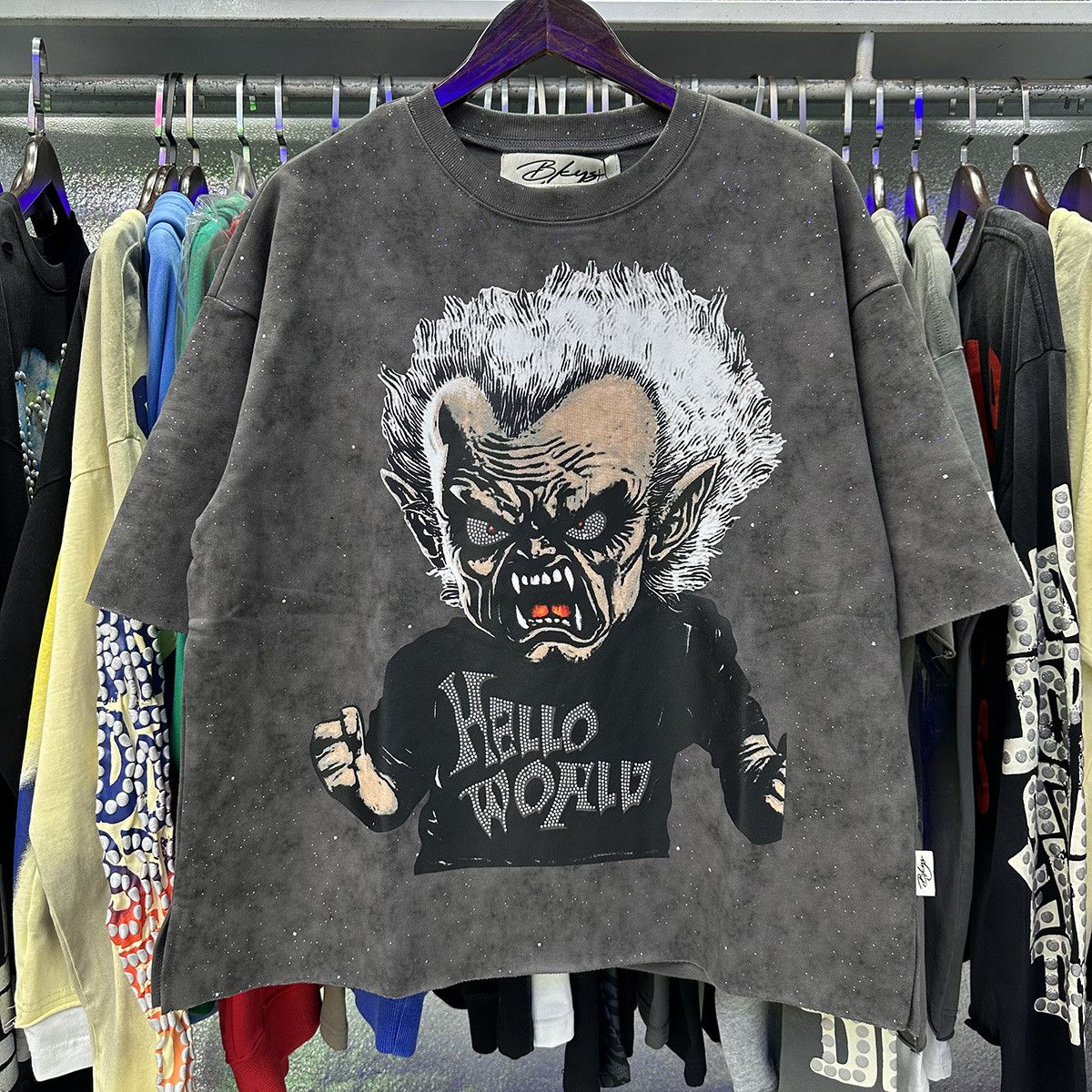 Japanese Brand Scary characters bling rhinestones shirt Size US S / EU 44-46 / 1 - 1 Thumbnail
