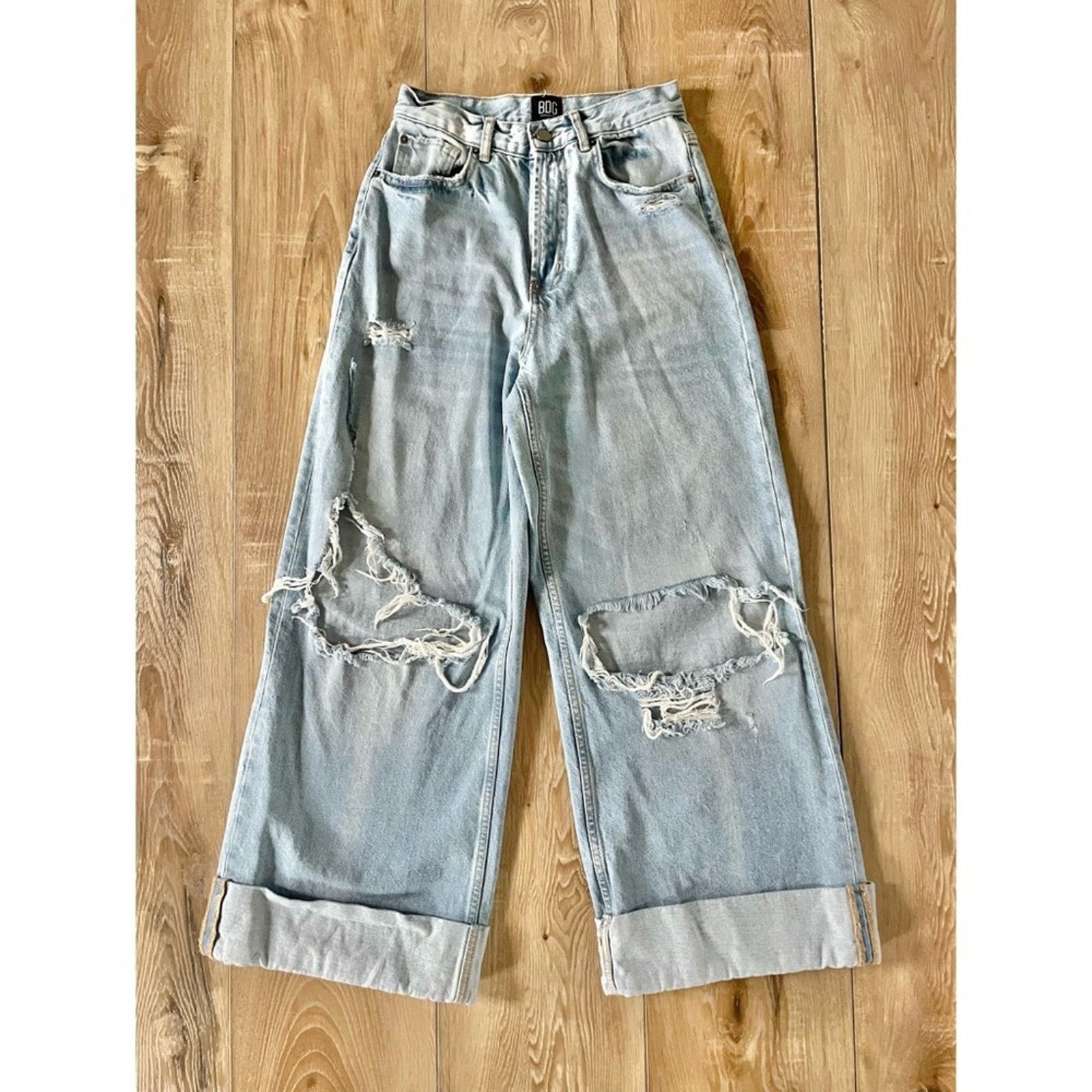 Bdg Urban Outfitters 🌺 BDG Baggy Skater Distressed Jeans Size 26" / US 2 / IT 38 - 1 Thumbnail