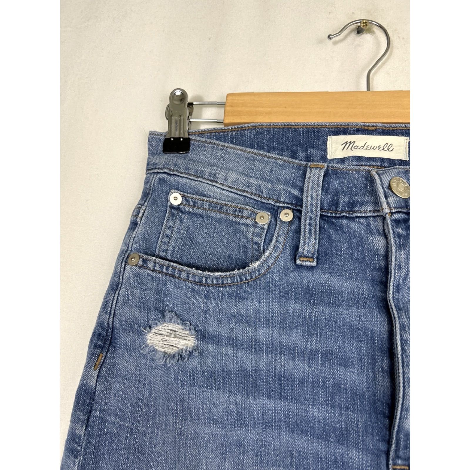 Madewell Madewell Jeans Classic Straight Cotton Stretch 27 27x25.5 Blue Corson Wash Womens Denim Regular High Rise Zip Button Logo Size 27" / US 4 / IT 40 - 6 Thumbnail