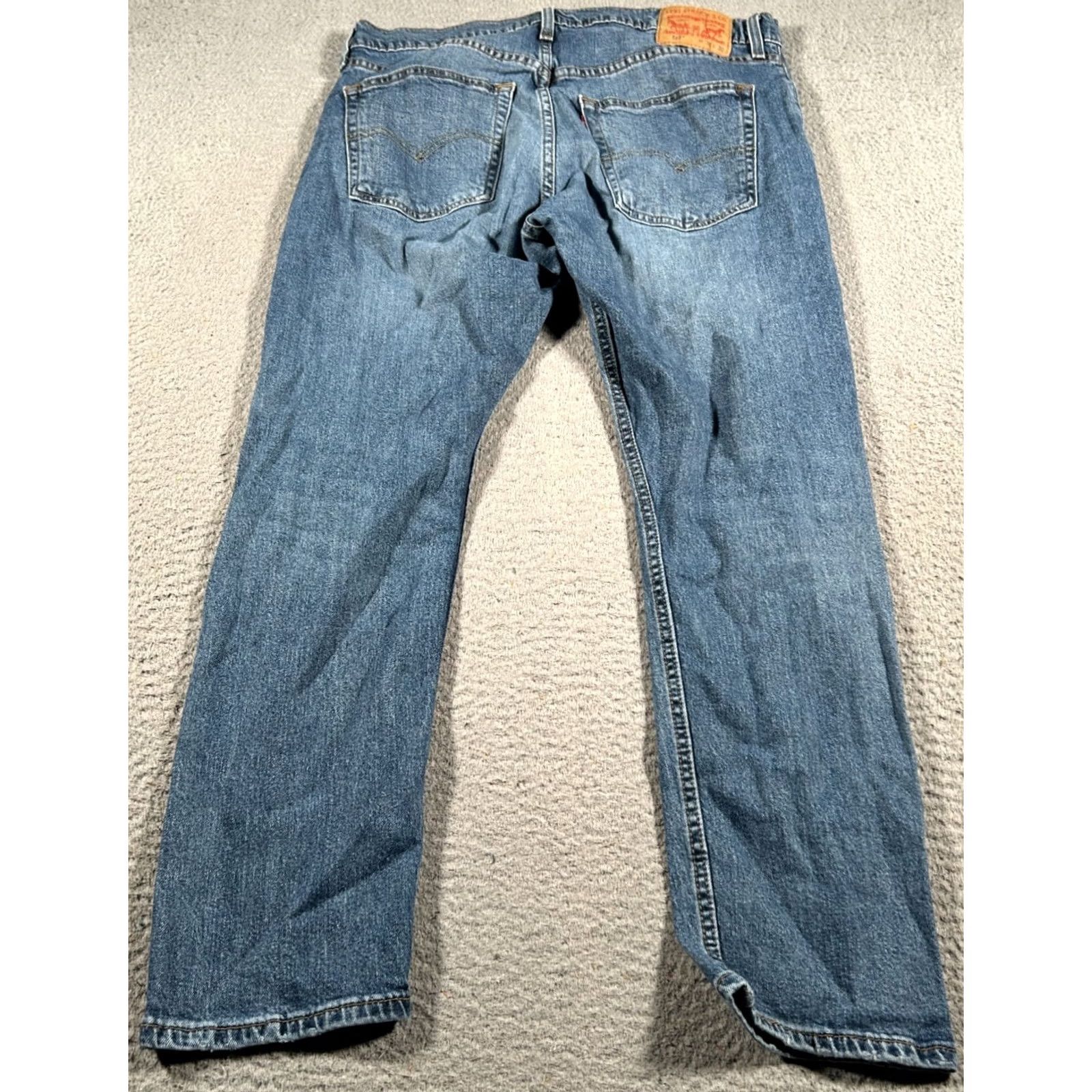 Levi's Levi's 512 Tapered Jeans Mens 36X28 Blue Denim Stretch Flex Slim Distressed Jeans Size US 36 / EU 52 - 2 Thumbnail