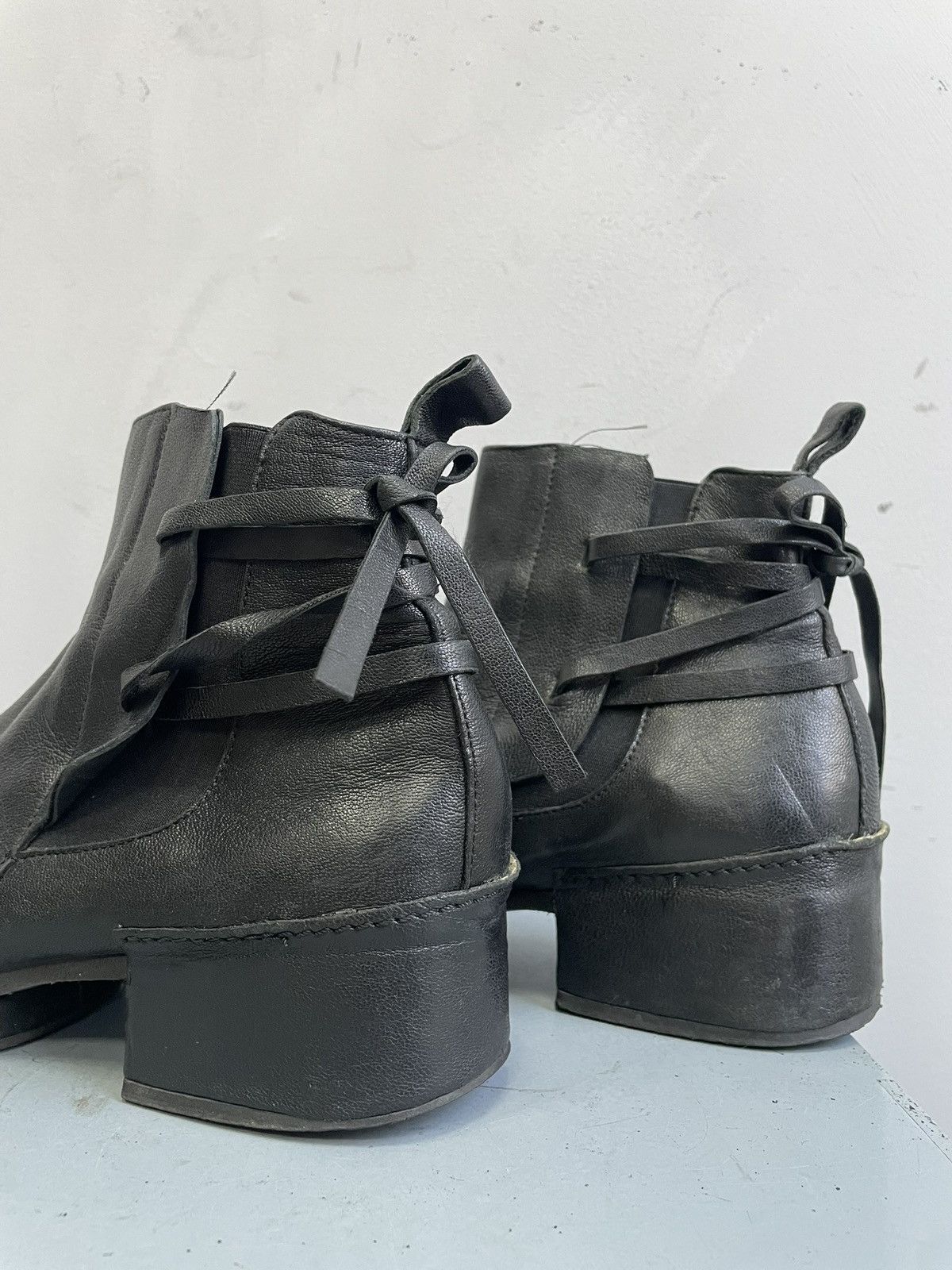 A.S.98 Black Leather Boots rick owens style avant garde y2k Style Size US 8 / IT 38 - 10 Thumbnail