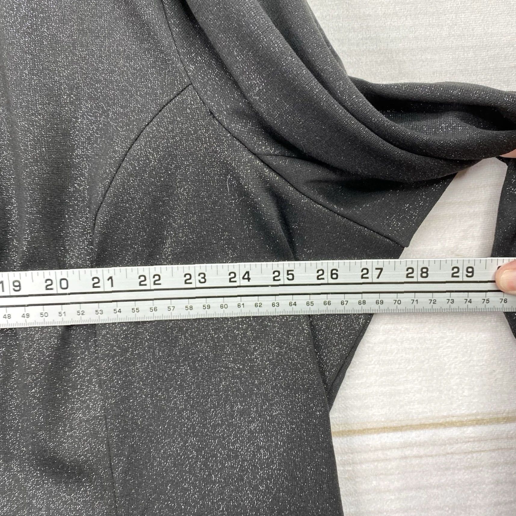 Vintage Maurices Cardigan Jacket 4X Black Glitter One Button Ruched Slvs Stretch Women Knit Cardigan Women Mens? Size XXL / US 16-18 / IT 52-54 - 6 Thumbnail