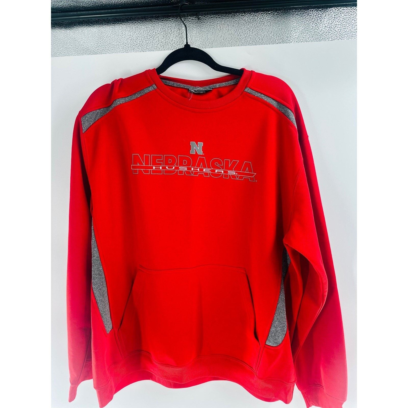 Pro Era Nebraska Huskers Sweatshirt Pullover Crewneck Red Gray Mens Size US XL / EU 56 / 4 - 2 Thumbnail
