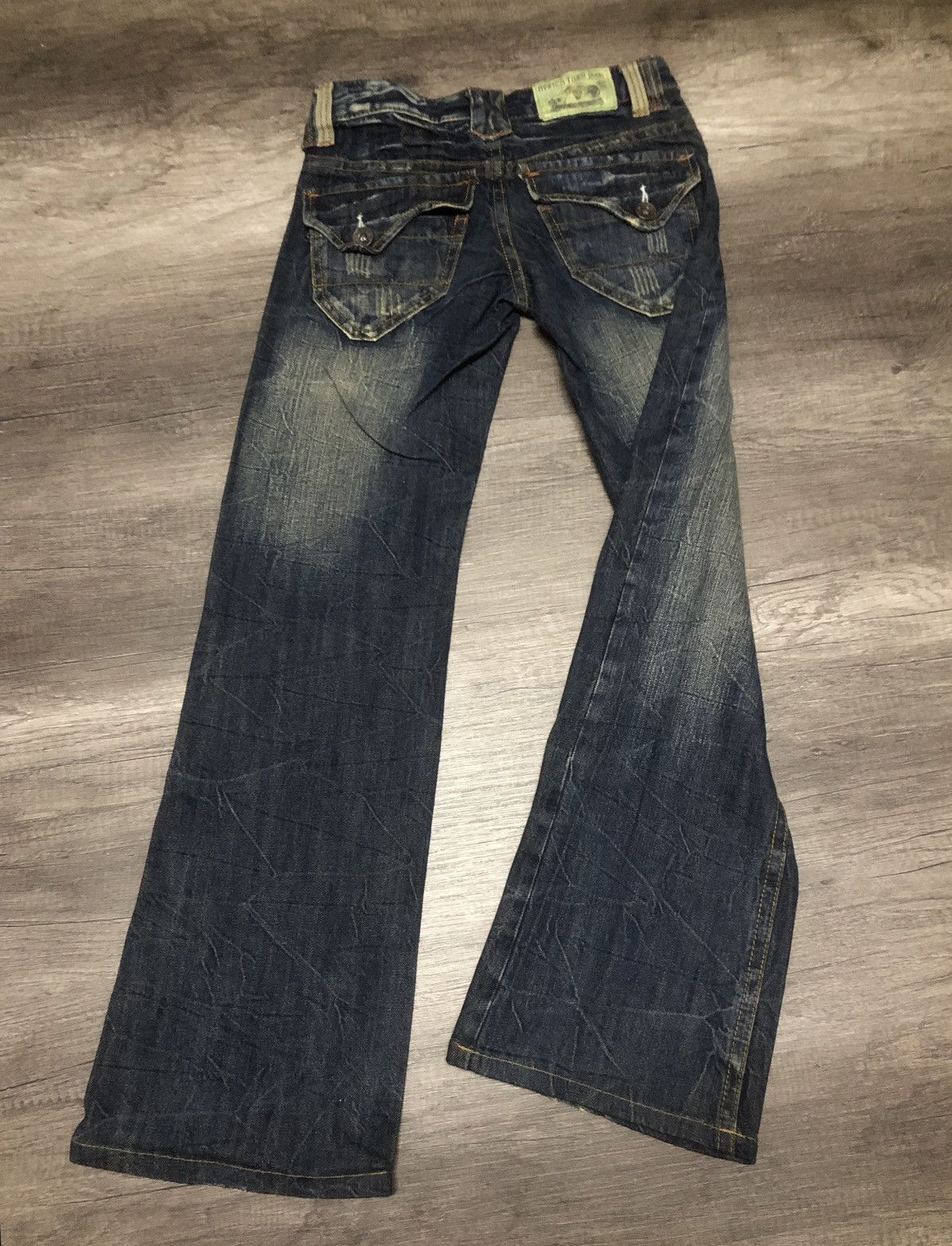 Japanese Brand VINTAGE AFRICA TARO DENIM FLARED JEANS Size 28" / US 6 / IT 42 - 4 Thumbnail