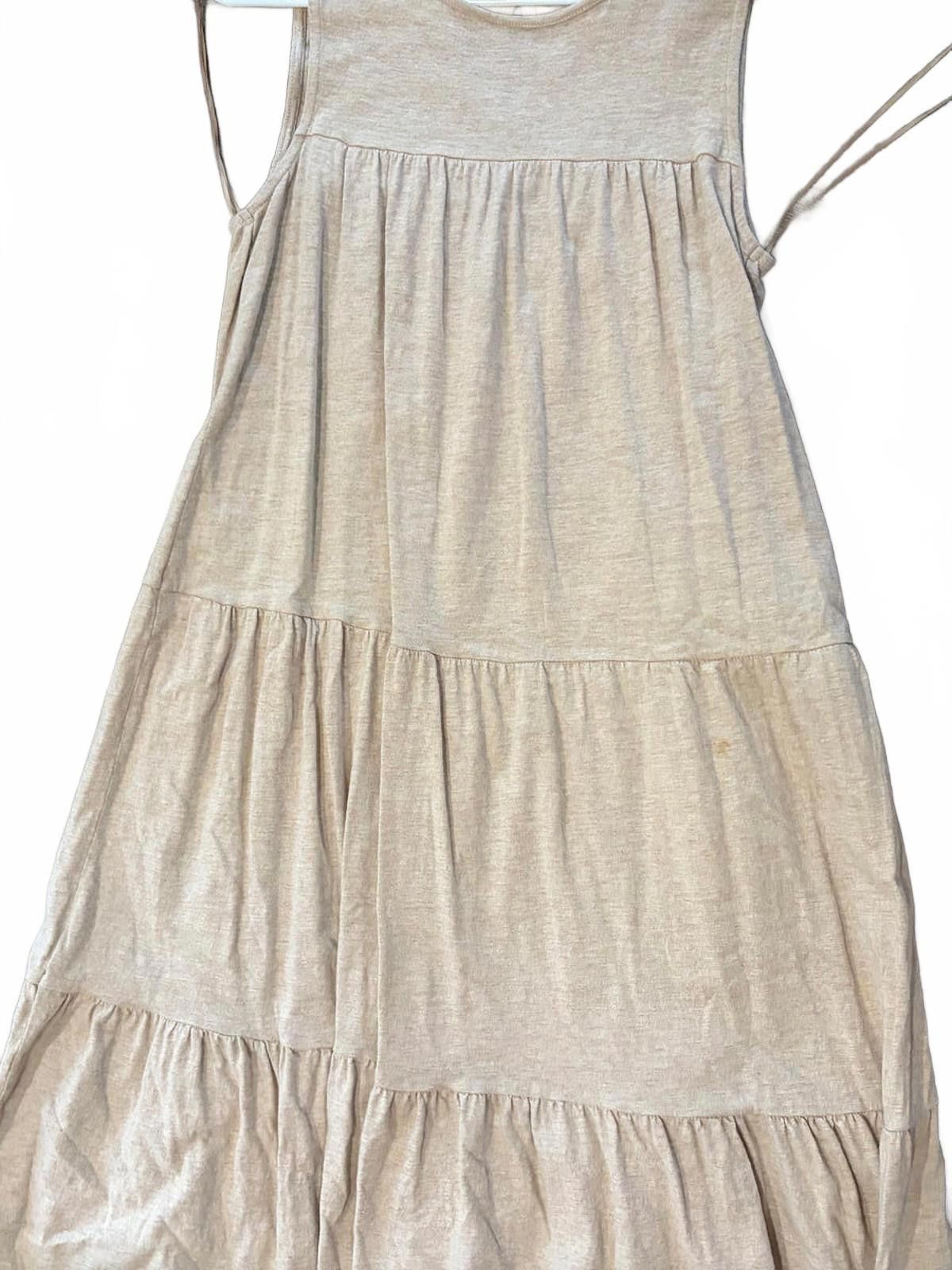 Cosmic Wonder Wonderly Beige Sleeveless Tiered Maxi Dress sz Small Size S / US 4 / IT 40 - 3 Thumbnail