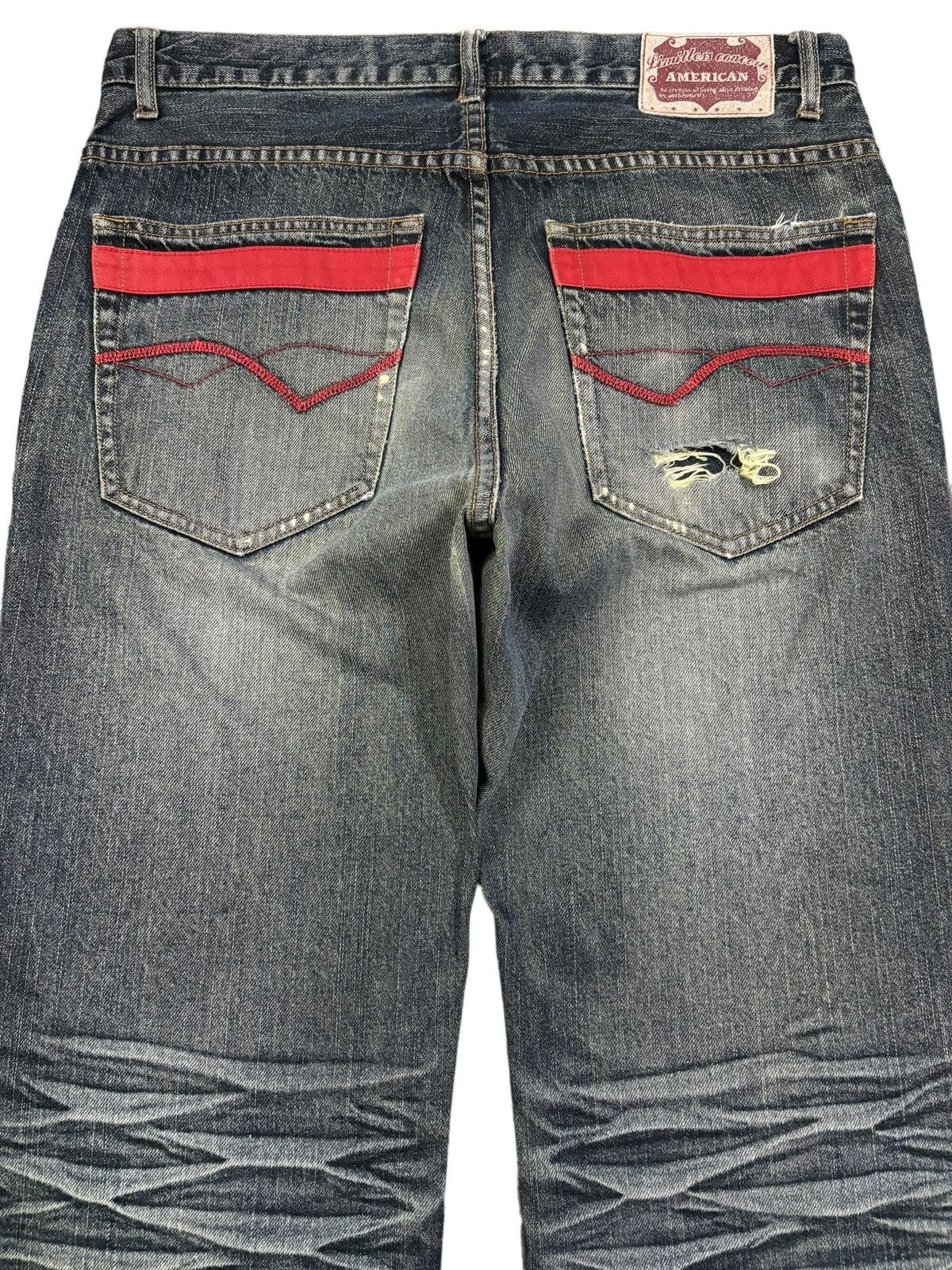 Japanese Brand Vintage Amore Puro American Classic Whiskers Ripped Jeans Size US 33 - 11 Thumbnail