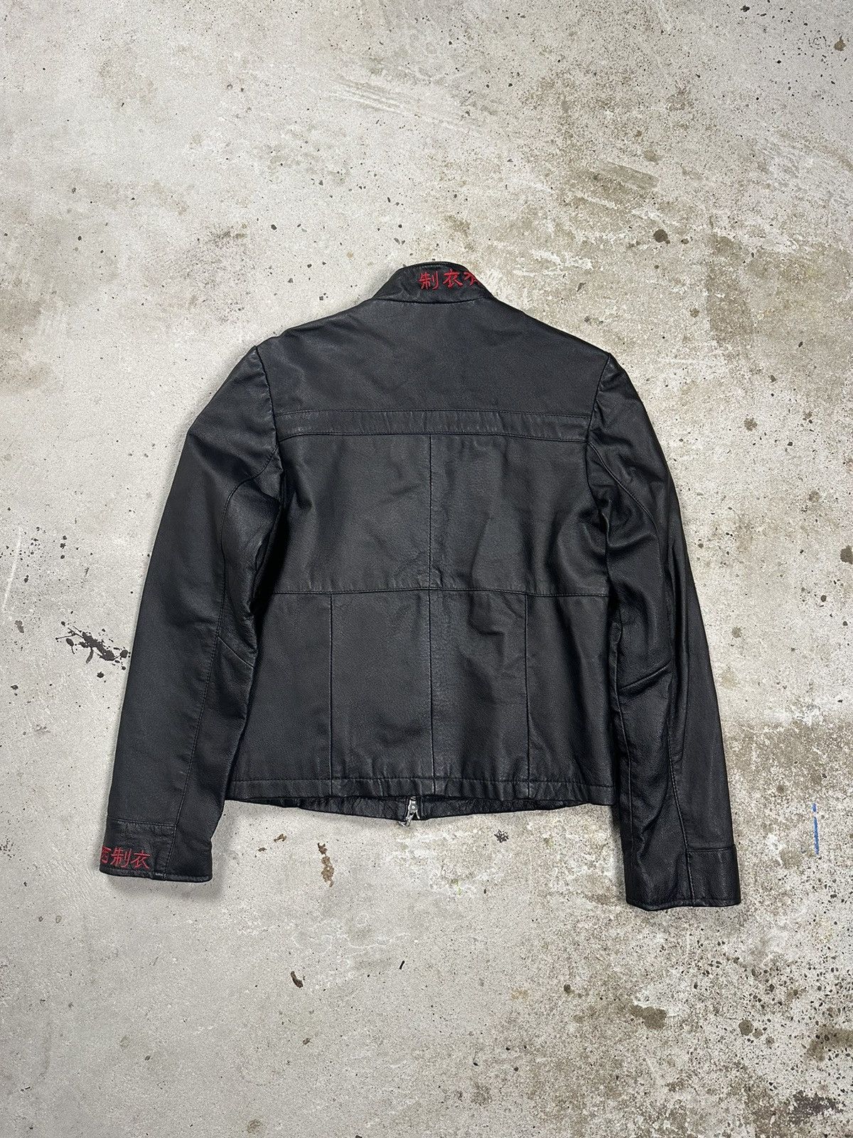 Vintage y2k Black Genuine Leather Jacket Japanese