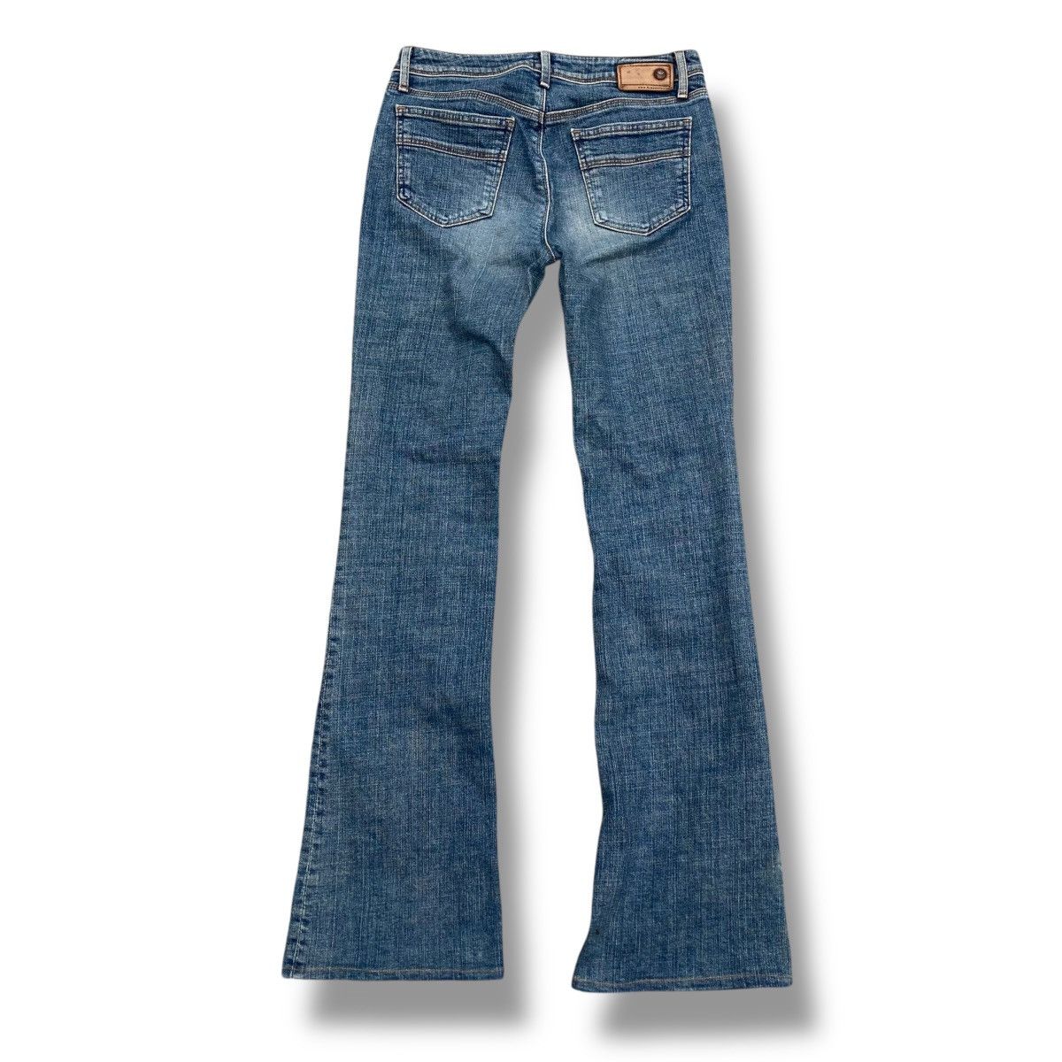 If Six Was Nine 🇯🇵 VINTAGE BRAPPERS SPIRAL CUT FLARE DISTRESSED DENIM PANTS Size 28" / US 6 / IT 42 - 2 Thumbnail