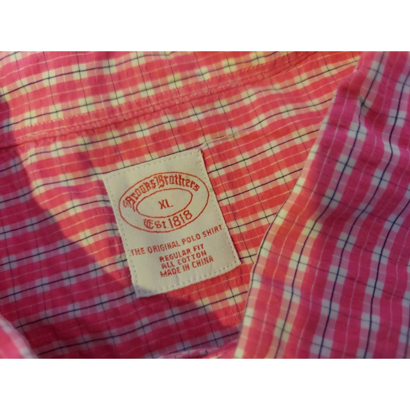Brooks Brothers Brooks Brothers Dress Shirt Mens XL Pink Cotton Button Size 46R - 3 Thumbnail