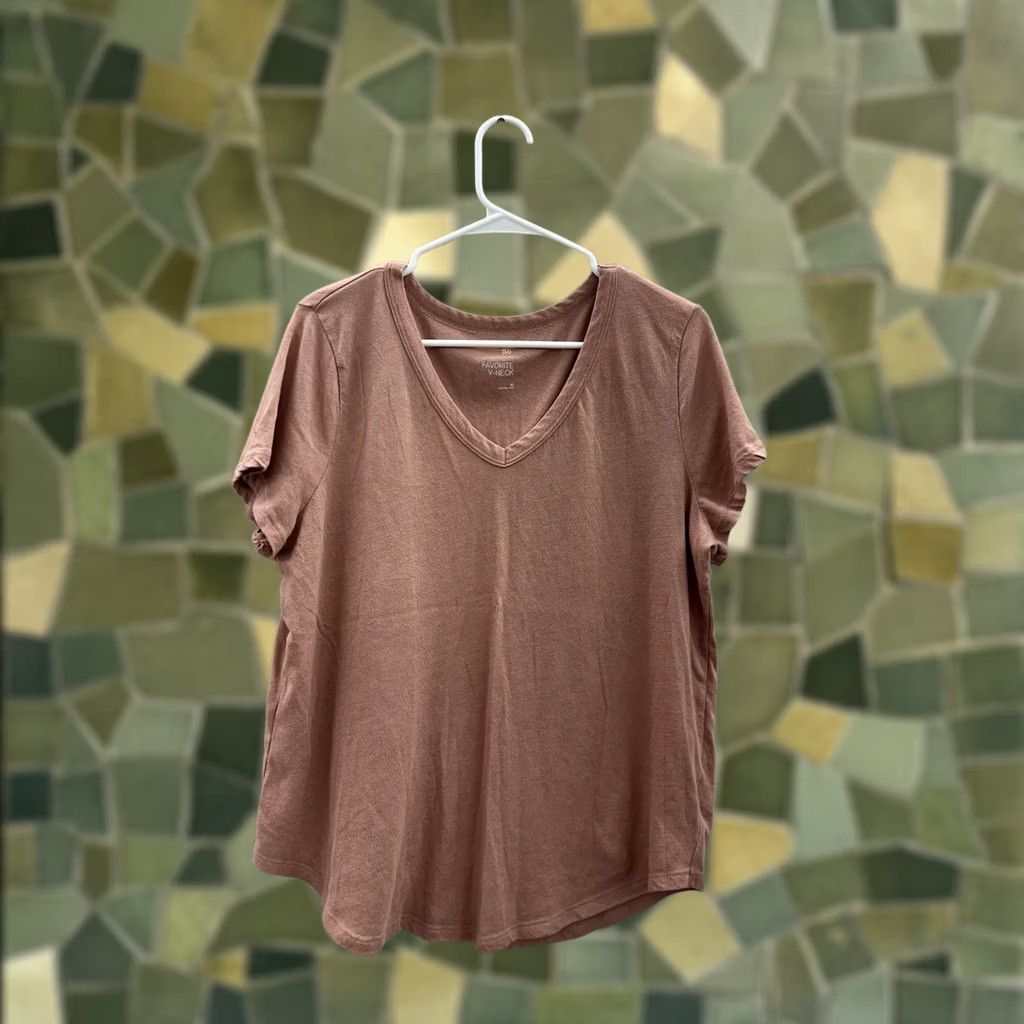 Vintage SO Juniors Womens Shirt XL Brown Short Sleeve V-Neck Shirt Size XL / US 12-14 / IT 48-50 - 1 Thumbnail