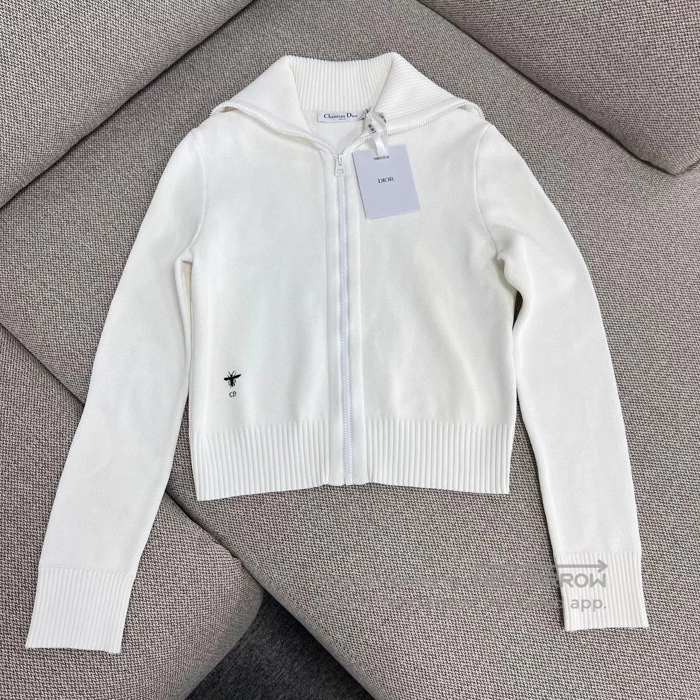 Dior Dior White Sailor Collar Logo Knit Jacket. Size S / US 4 / IT 40 - 1 Thumbnail