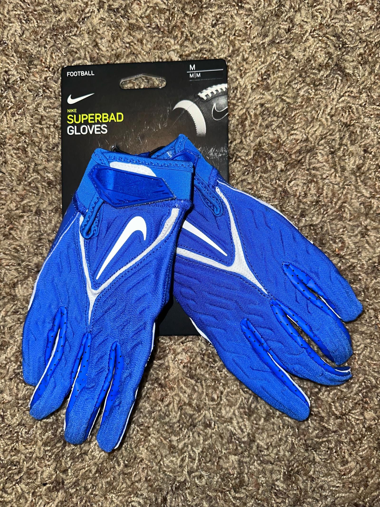 Nike Nike Superbad 6.0 Football Royal Gloves Size ONE SIZE - 5 Thumbnail