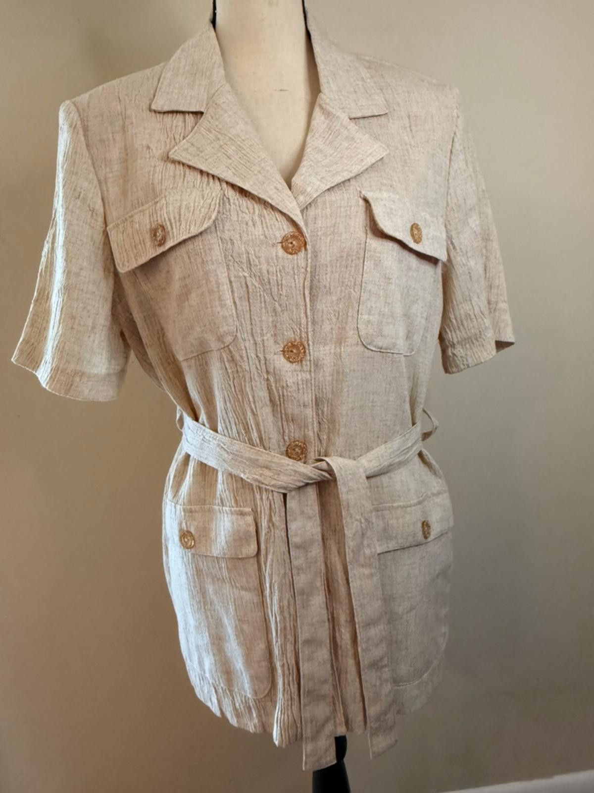 Other Alfred Dunner beige tan button front blazer jacket SZ 8 Size M / US 6-8 / IT 42-44 - 1 Thumbnail