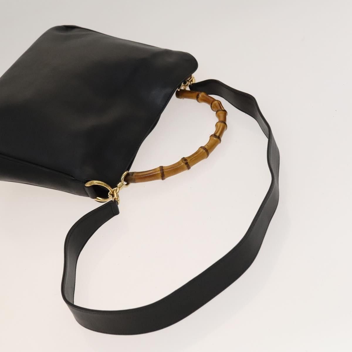 Gucci GUCCI Bamboo Handbag Leather Black Gold 001 001 Size ONE SIZE - 8 Thumbnail