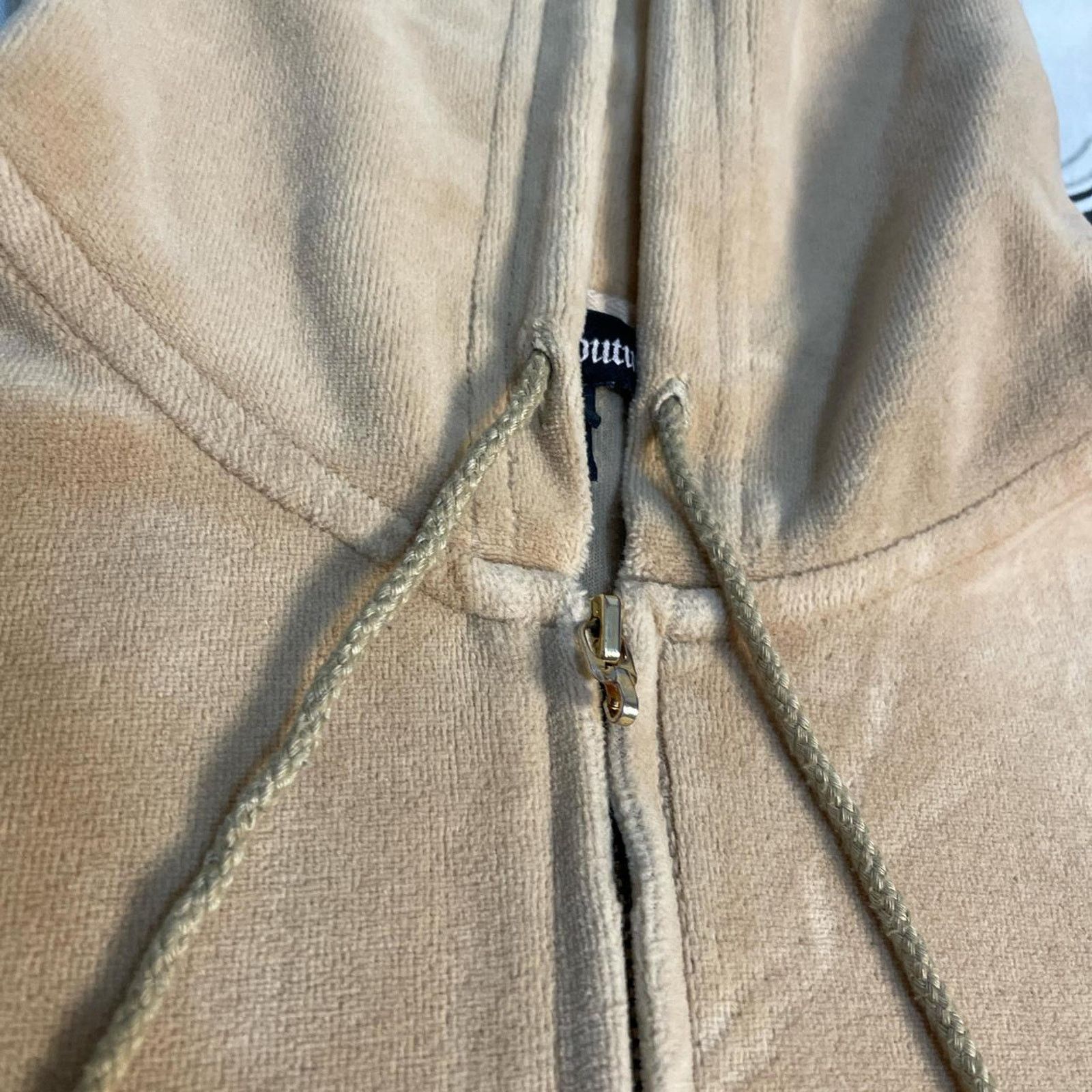 Juicy Couture Y2K 2000s Juicy Couture Girly Suede Hooded Jacket Top Size M / US 6-8 / IT 42-44 - 4 Thumbnail