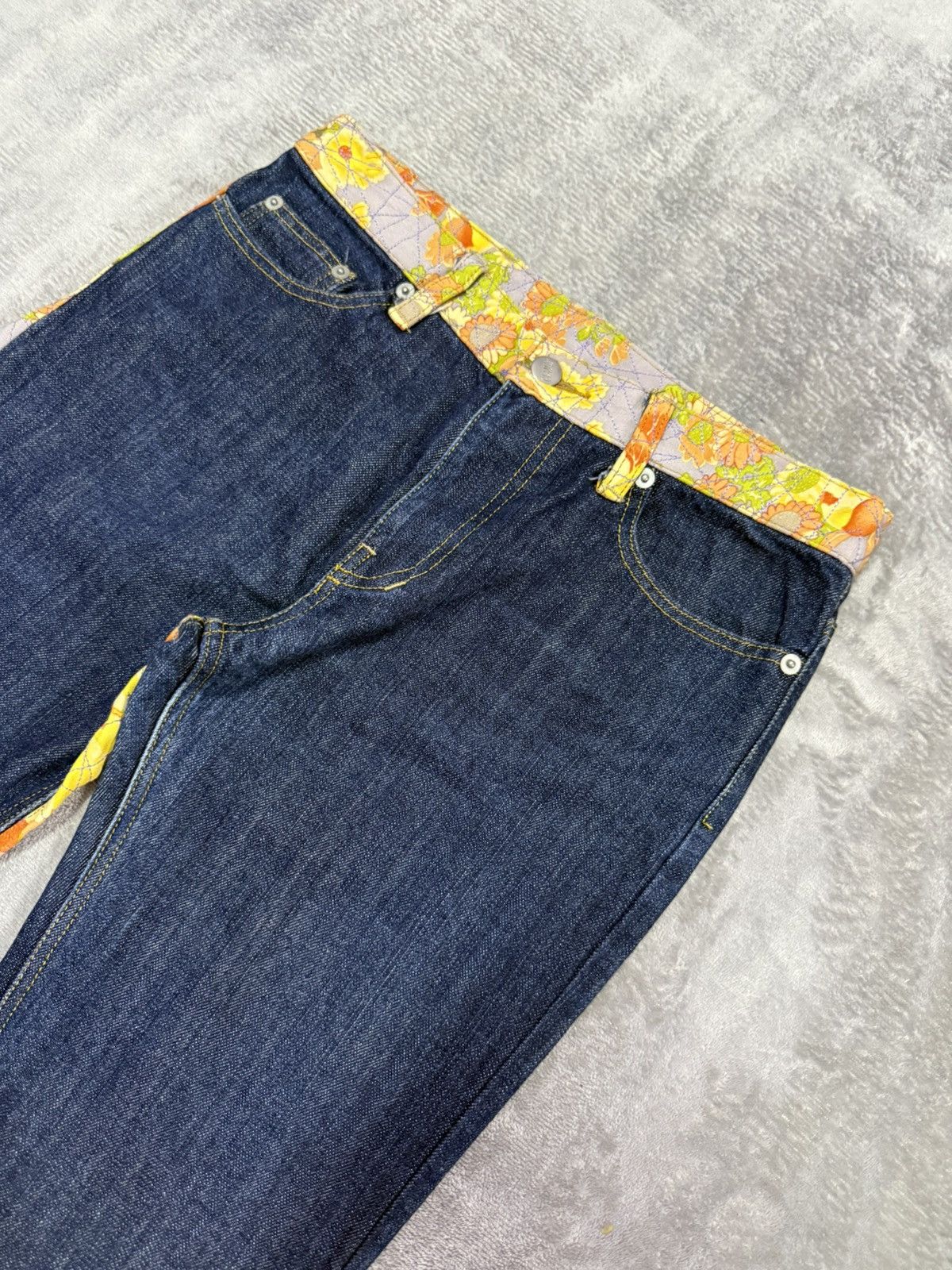 Hysteric Glamour GLAMDY Japan Boro Heavy Stitched Hybrid Flared Denim Jeans Size US 28 / EU 44 - 12 Thumbnail
