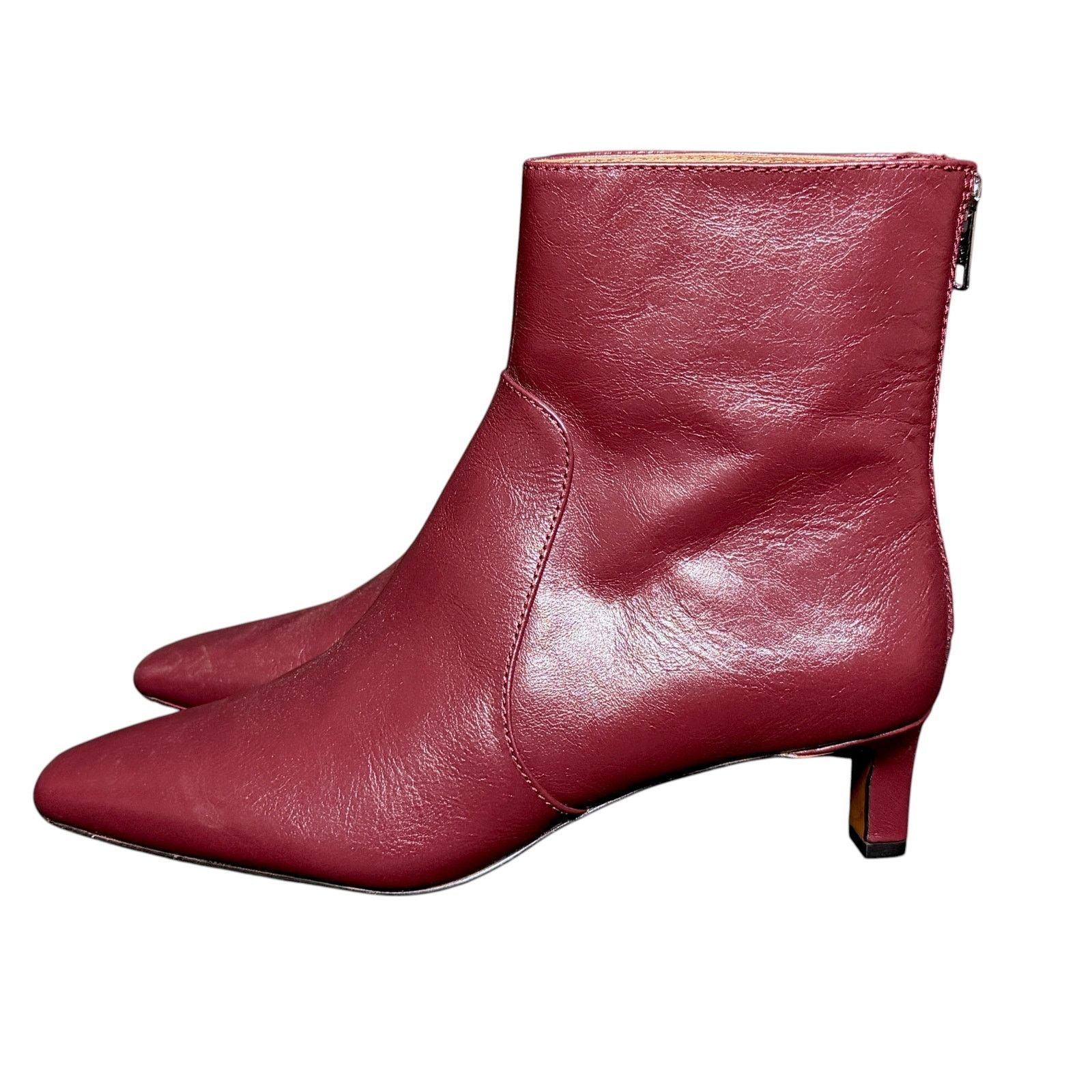 Madewell Madewell The Dimes Women's Size 7 Deep Red Kitten Heel Boots Size US 7 / IT 37 - 2 Thumbnail