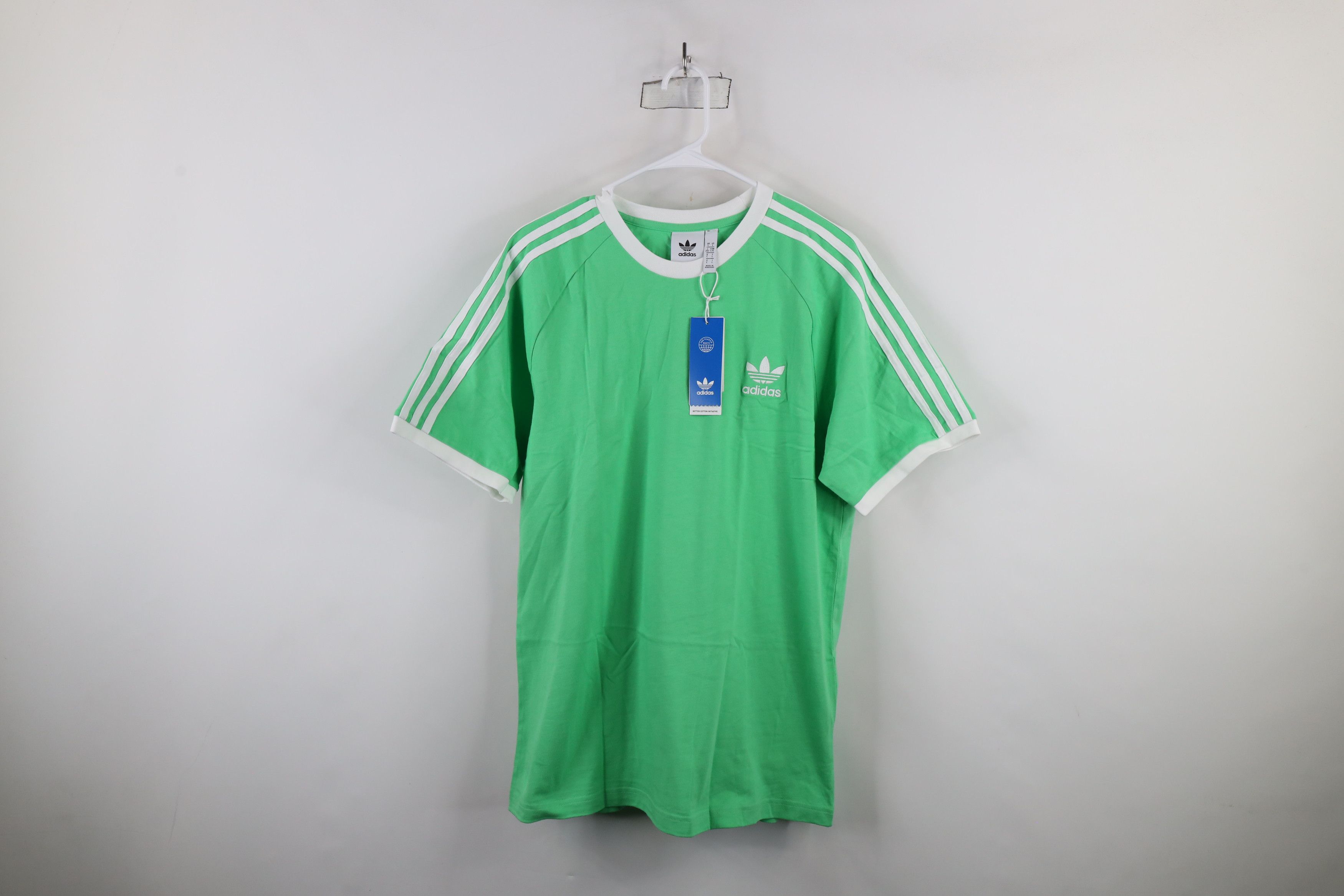 Adidas × Vintage New Adidas Trefoil Striped Short Sleeve Ringer T-Shirt Green Size US L / EU 52-54 / 3 - 1 Thumbnail