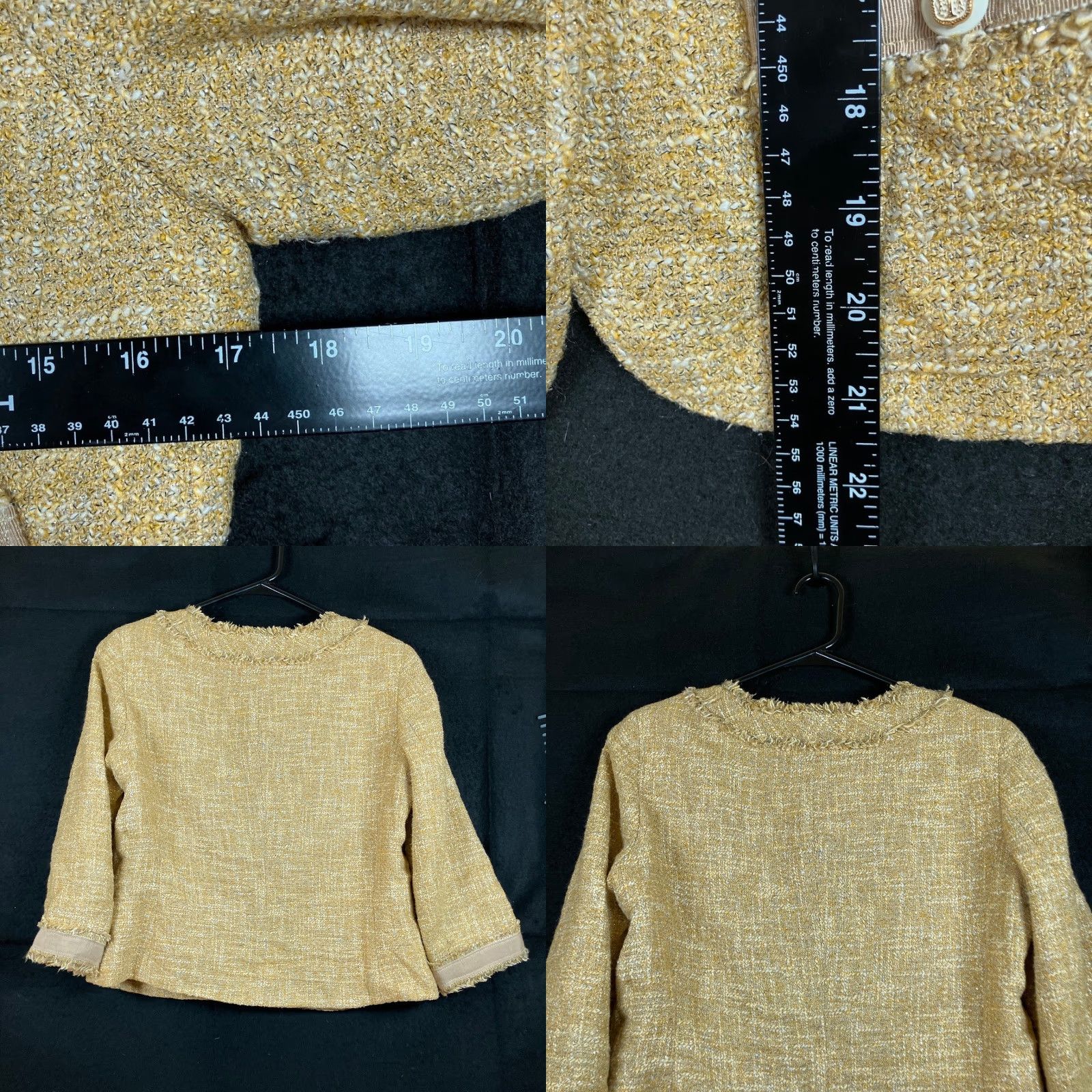 Talbots Talbots Blazer Jacket Gold Tweed Classic Jackie O Lined Cotton Blend 6P Petites Women Vintage Casual Workwear Office Mens Womens Size M / US 6-8 / IT 42-44 - 8 Thumbnail