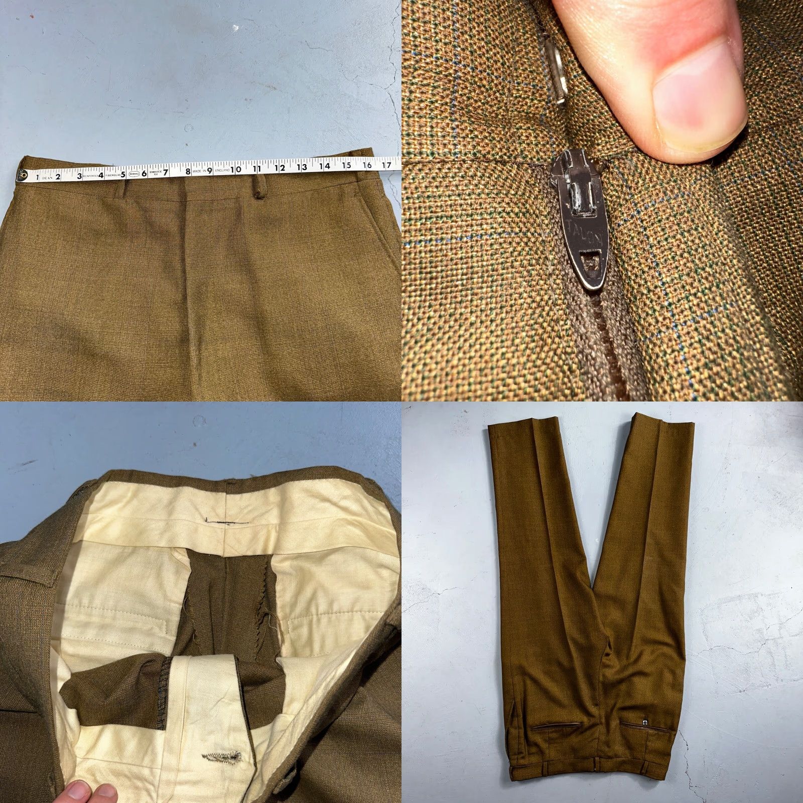 Vintage VINTAGE Lenox Hall 3 PC Suit Jacket Coat Pants Vest Rockabilly 70s 1970s Brown 42 Mens Plaid Mid Century Size 42R - 10 Thumbnail