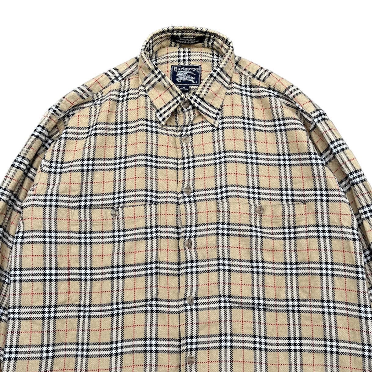 Burberry × Burberry Prorsum × Vintage 🇺🇸 1990s Burberrys Nova Check Iconic Longs Shirt Size US XL / EU 56 / 4 - 2 Thumbnail