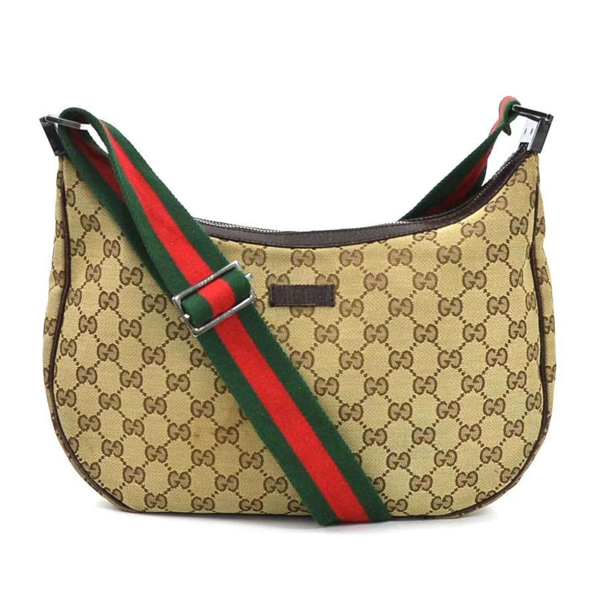 Gucci Shoulder Bag GG Canvas Brown Men's Women's 122790 56149A