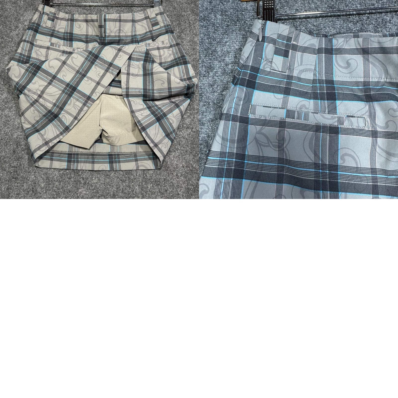 Nike Nike Golf Dri-Fit Skort Womens 4 Gray Plaid Golf Tennis Pockets Zip Side Activewear Skort Womens 4 Gray Plaid Nike Size ONE SIZE - 8 Thumbnail