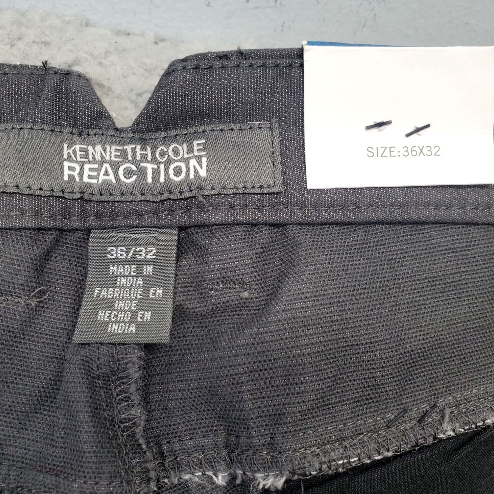 Kenneth Cole Kenneth Cole Reaction Pants Mens 36 Gray 36x32 Flat Front Slim Fit Straight Leg Size US 36 / EU 52 - 6 Thumbnail