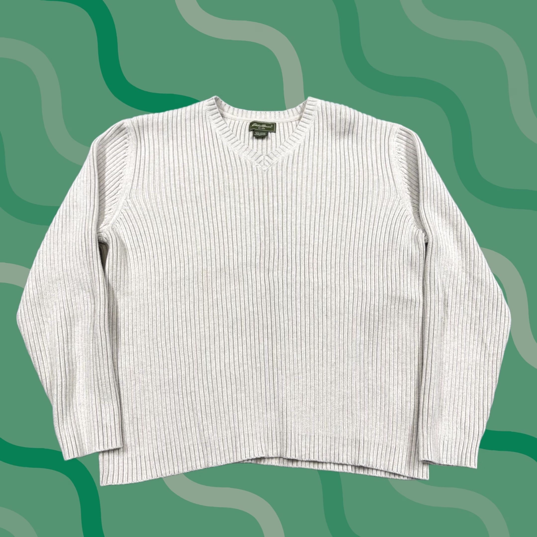 Eddie Bauer Eddie Bauer Sweater Mens XL Beige V-Neck Cotton Knit Pullover Casual Size US XL / EU 56 / 4 - 1 Thumbnail