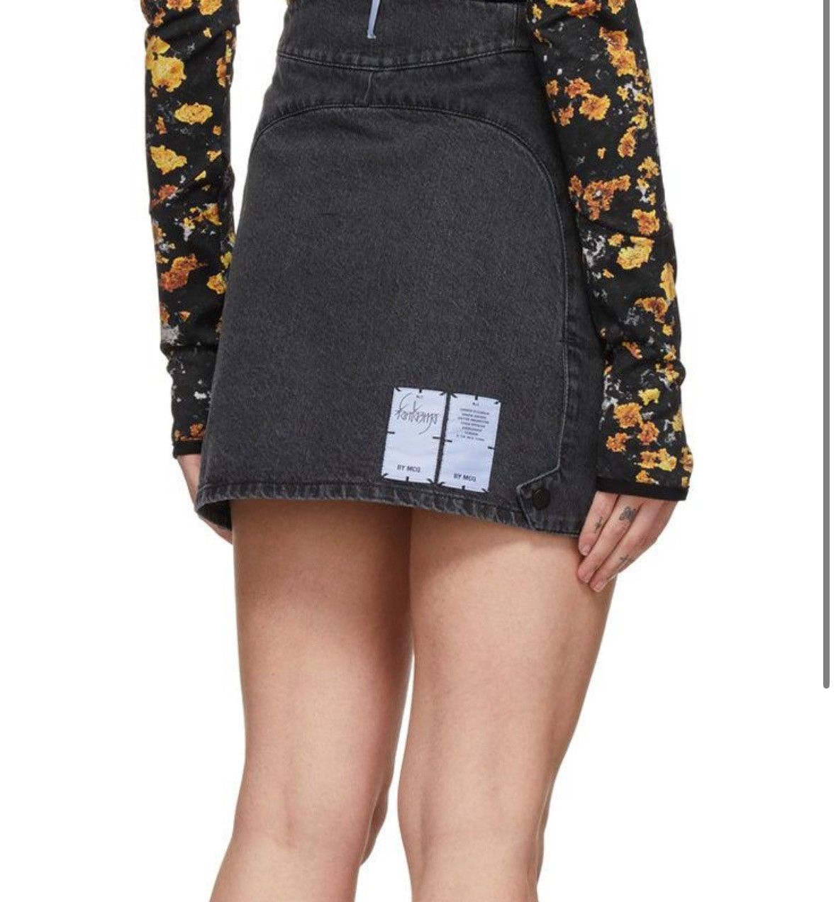 McQ Alexander McQueen MCQ BLACK DENIM MOTOR PANELED SKIRT Size 26" / US 2 / IT 38 - 18 Thumbnail
