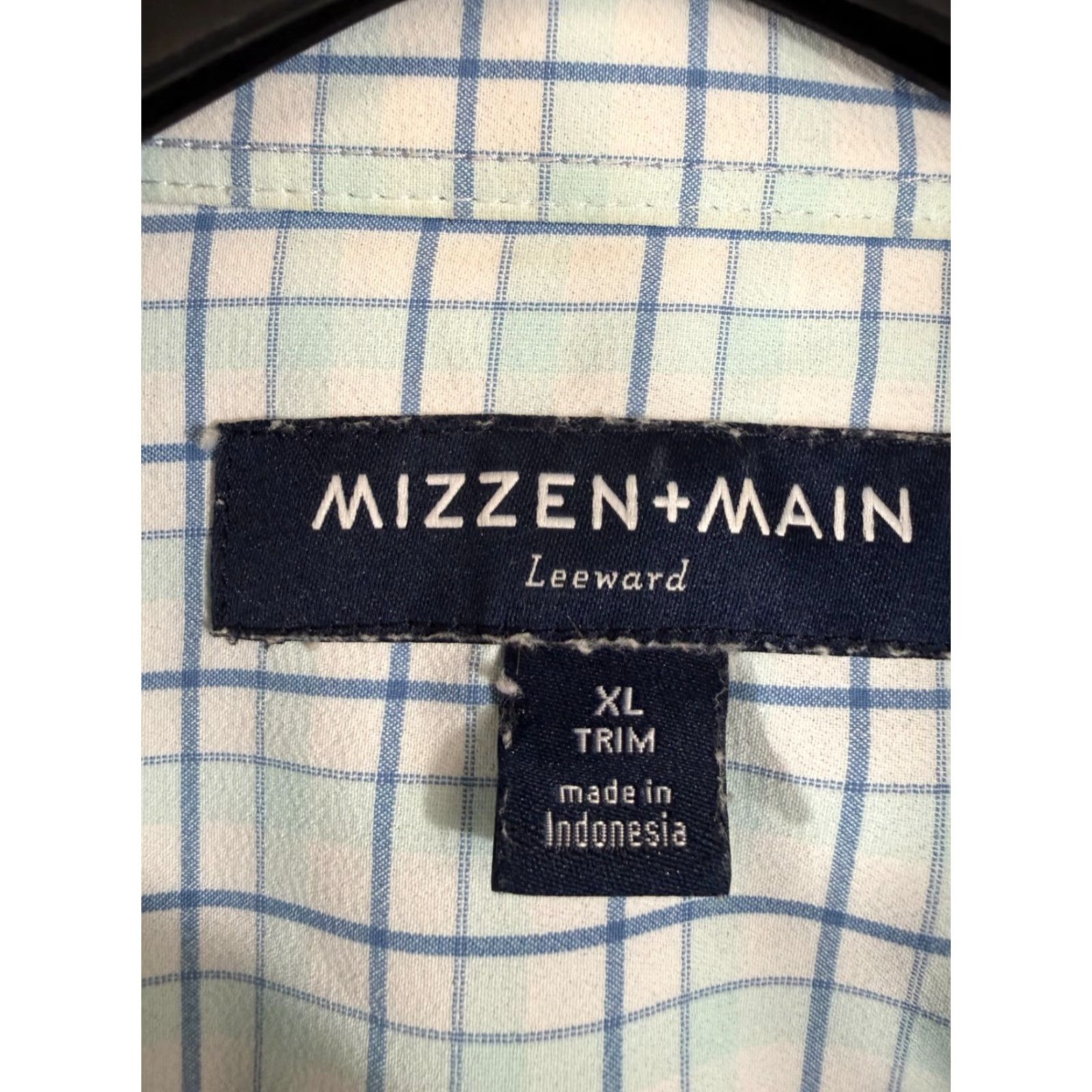 Mizzen+Main Mizzen+Main Leeward Dress Shirt Mens XL Trim Blue Green Plaid Performance Long Sleeve Shirt Size 46R - 5 Thumbnail