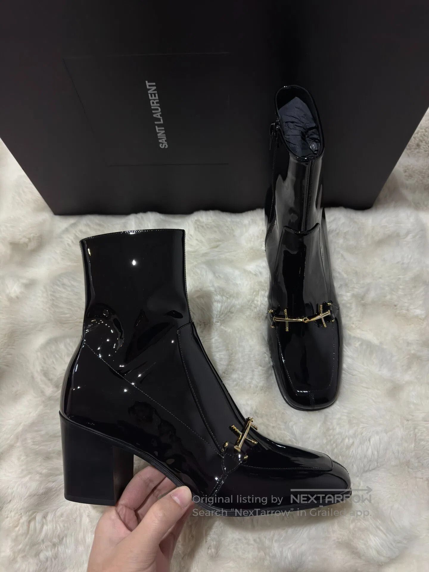 Saint Laurent Paris Saint Laurent Paris Black and Gold Men's Boots| Size US 7 / EU 40 - 5 Thumbnail