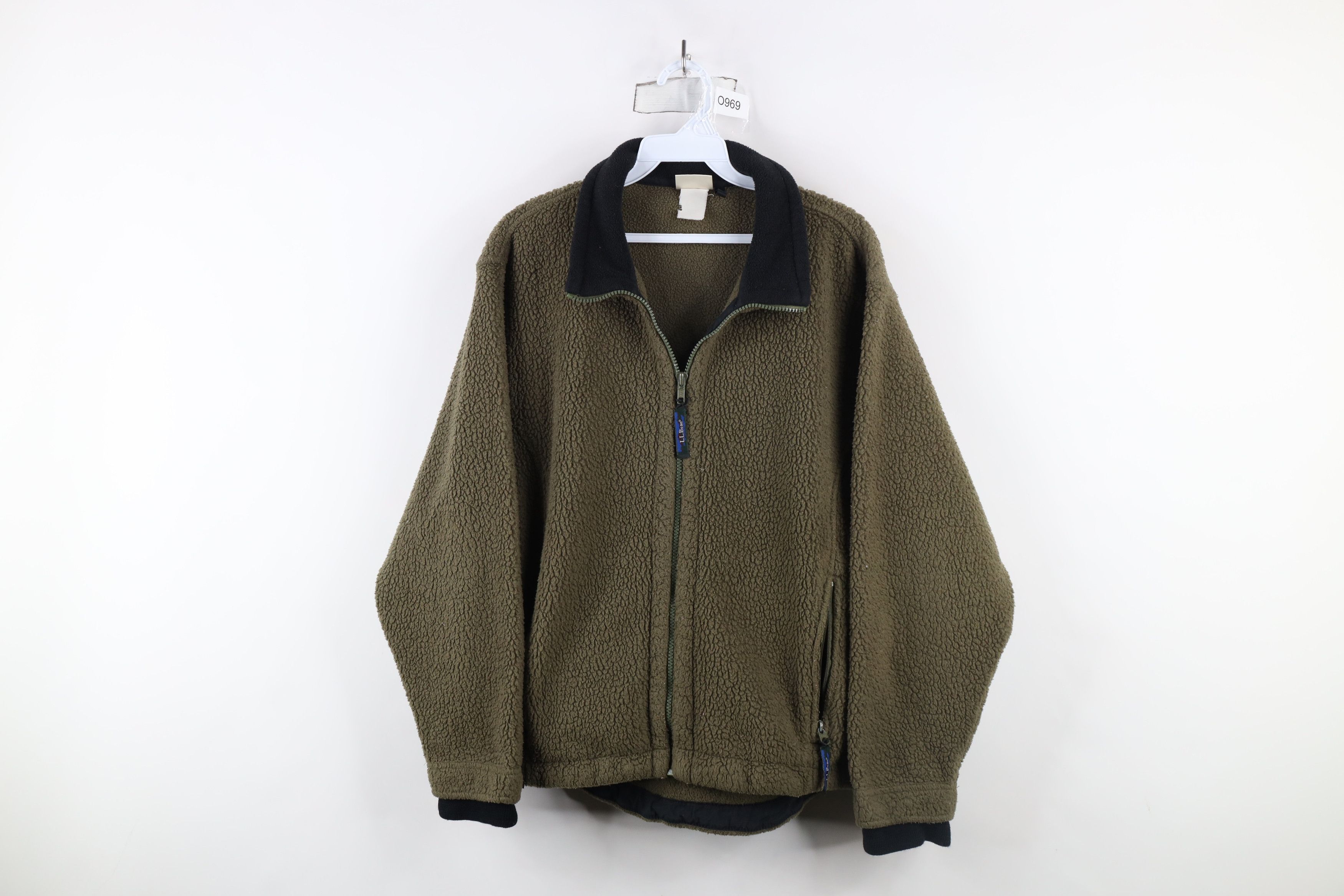 L.L. Bean × Vintage Vintage 90s LL Bean Deep Pile Fleece Jacket Green USA Size US M / EU 48-50 / 2 - 1 Thumbnail